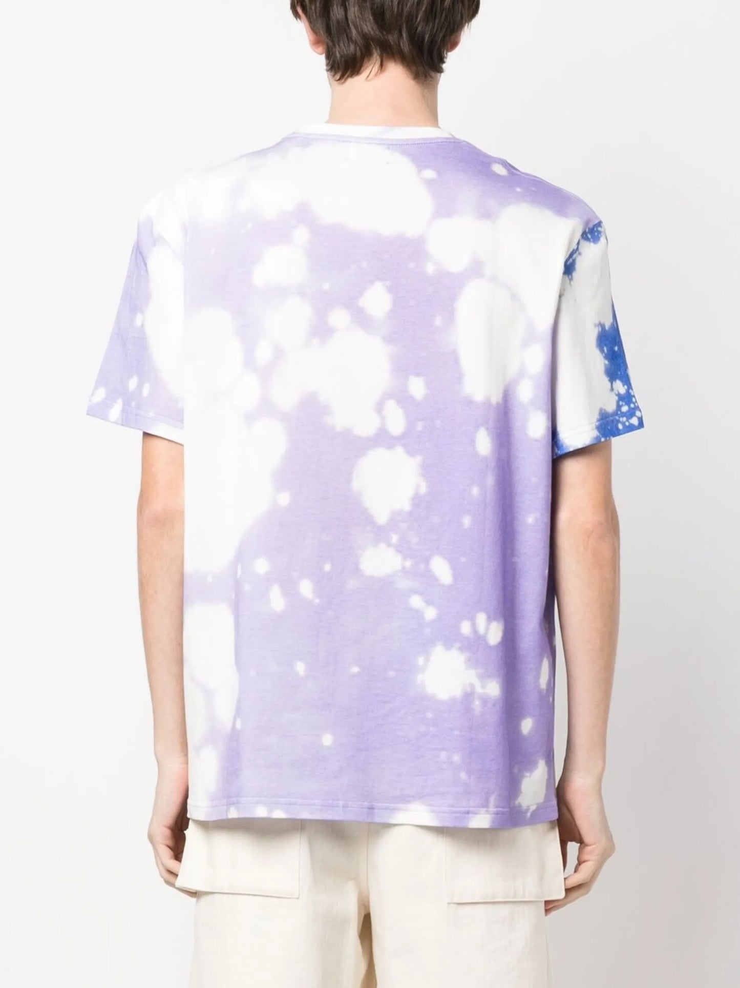 logo-print bleach-effect T-shirt