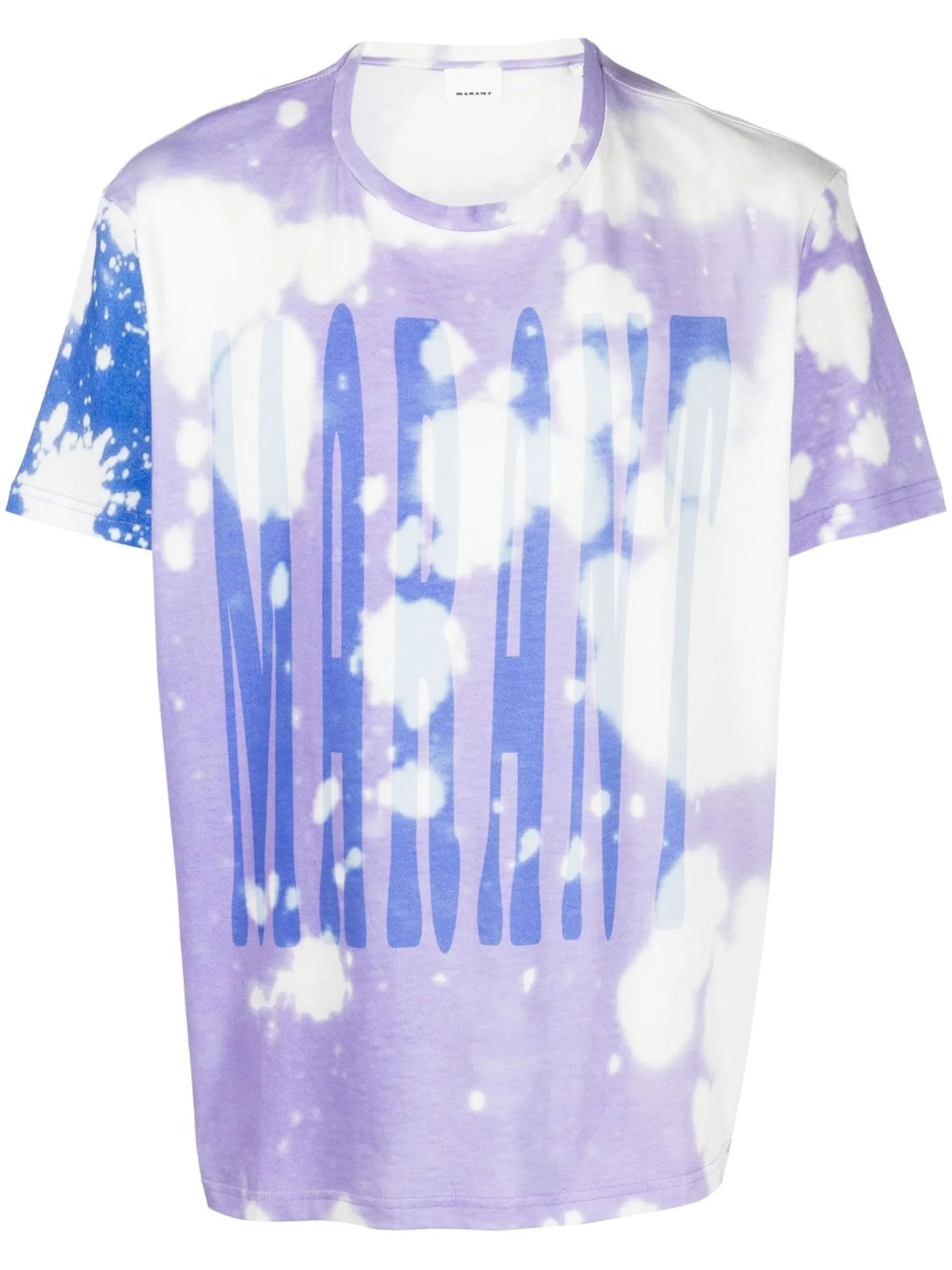 logo-print bleach-effect T-shirt