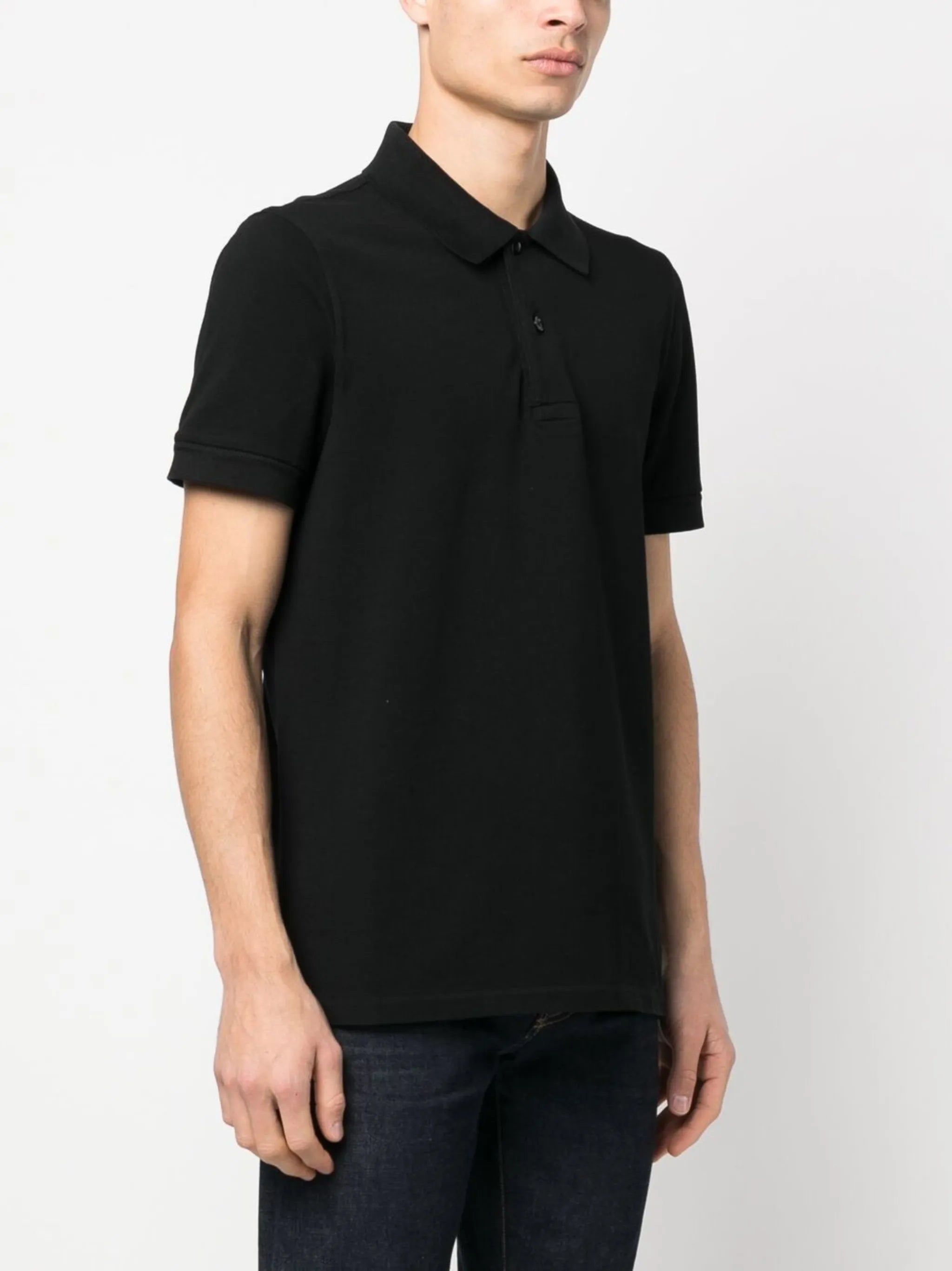 short-sleeved cotton polo shirt