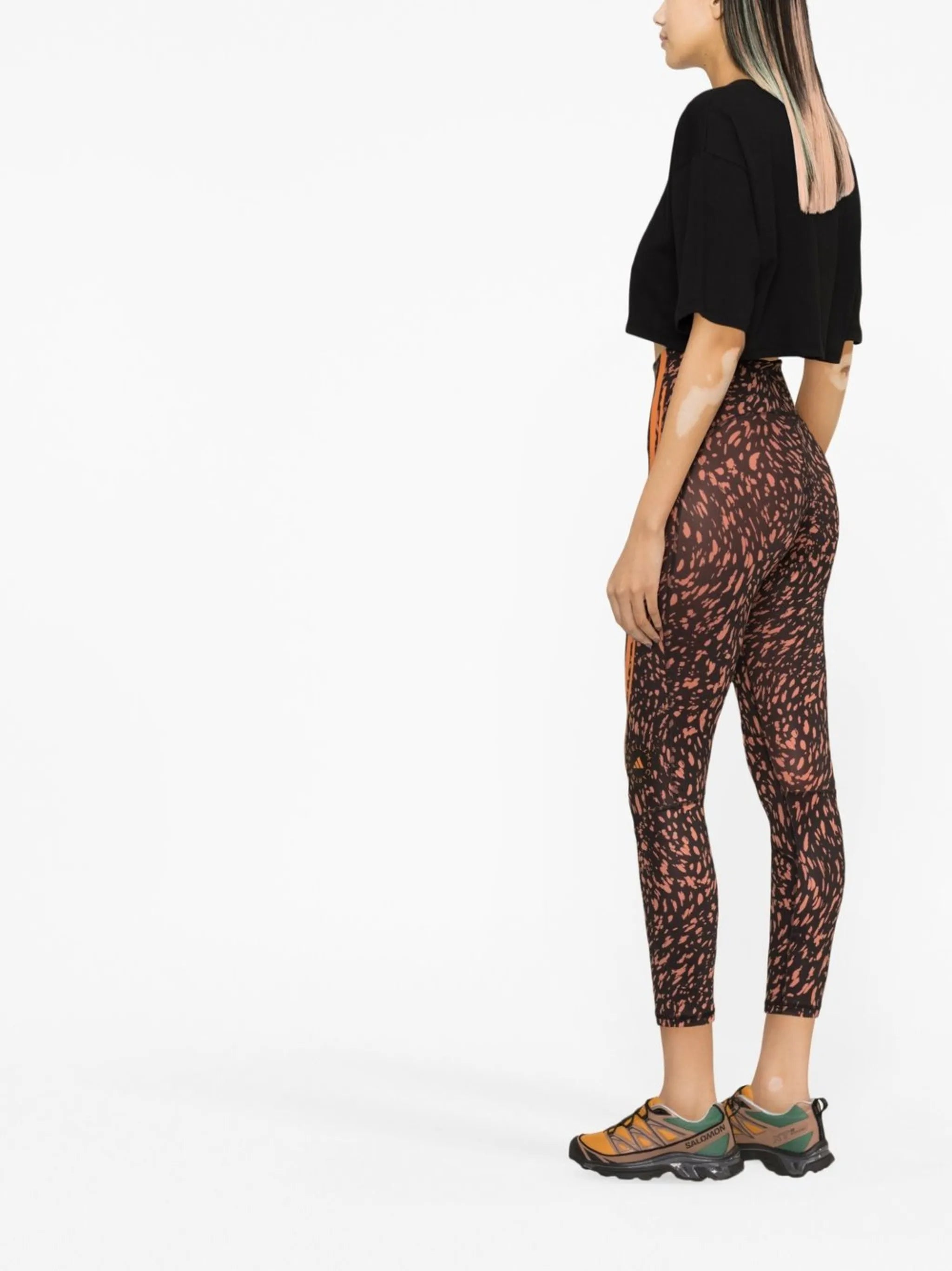 graphic-print high-waisted leggings
