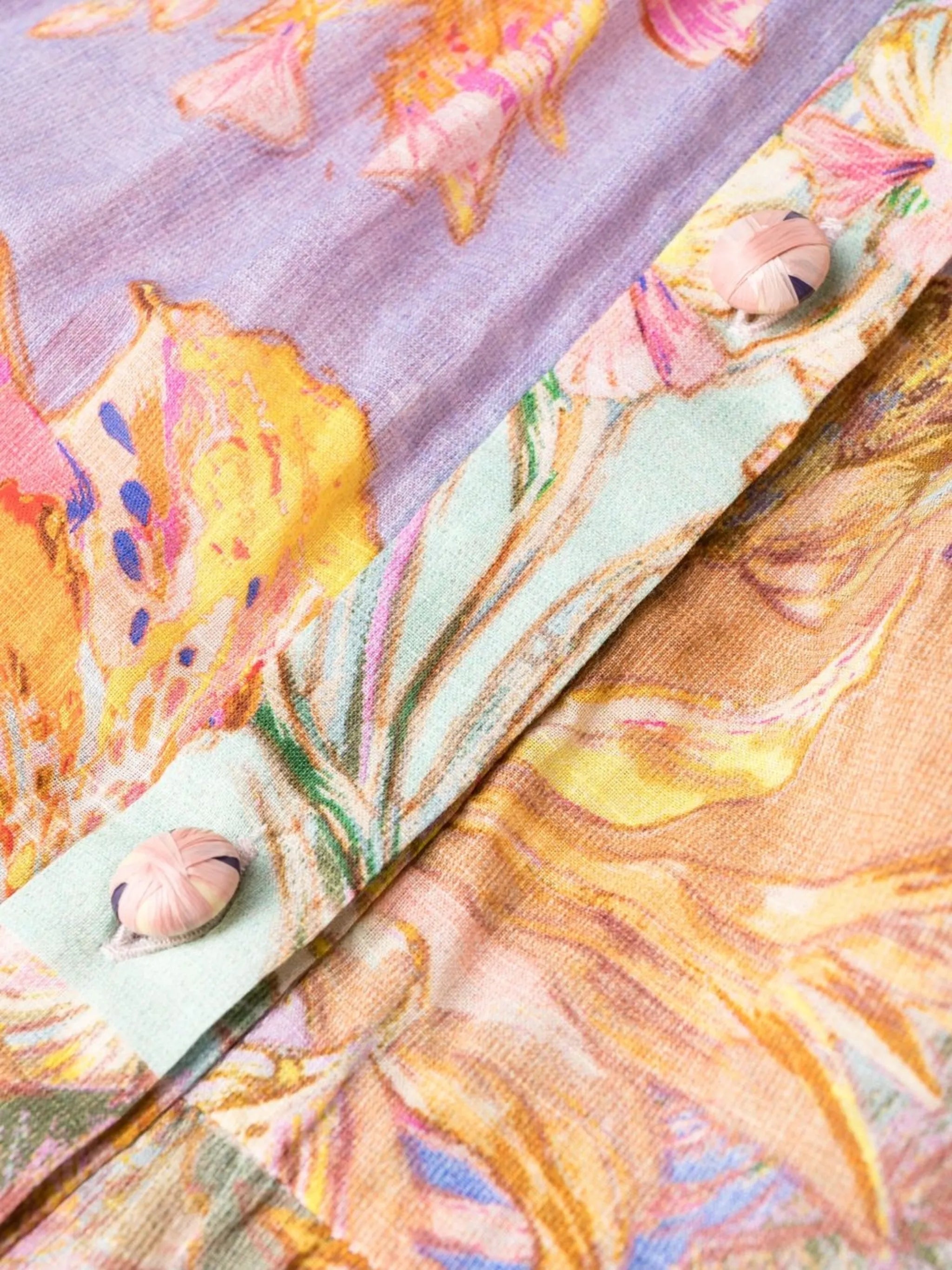 Cira floral-print cotton tiered dress