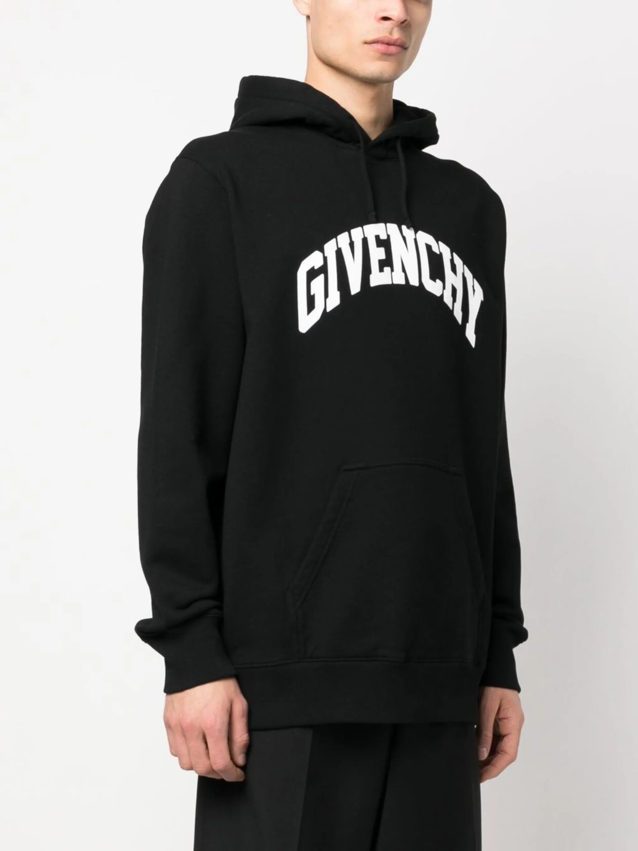 logo-print cotton hoodie