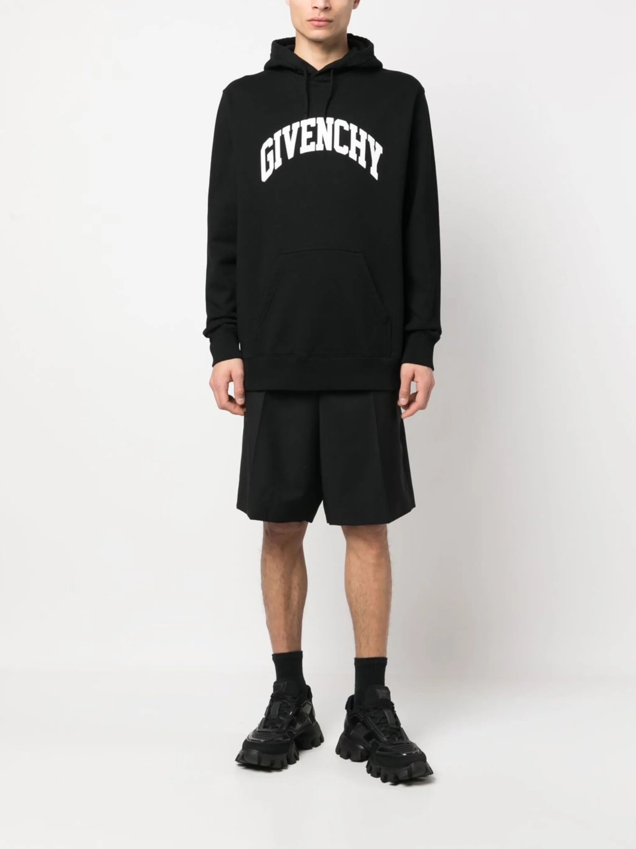 logo-print cotton hoodie