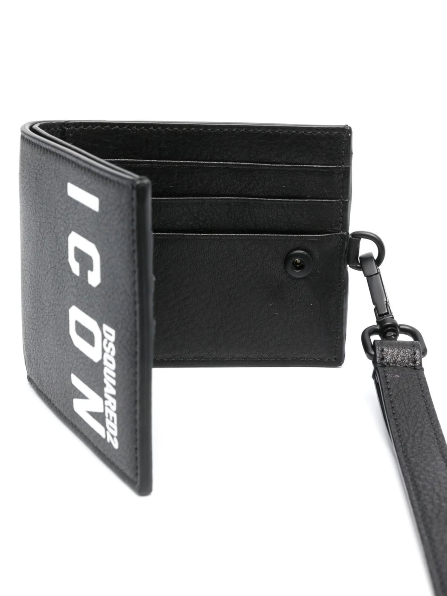 Icon-print bi-fold wallet