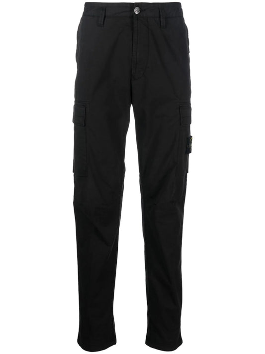 Compass-motif tapered trousers