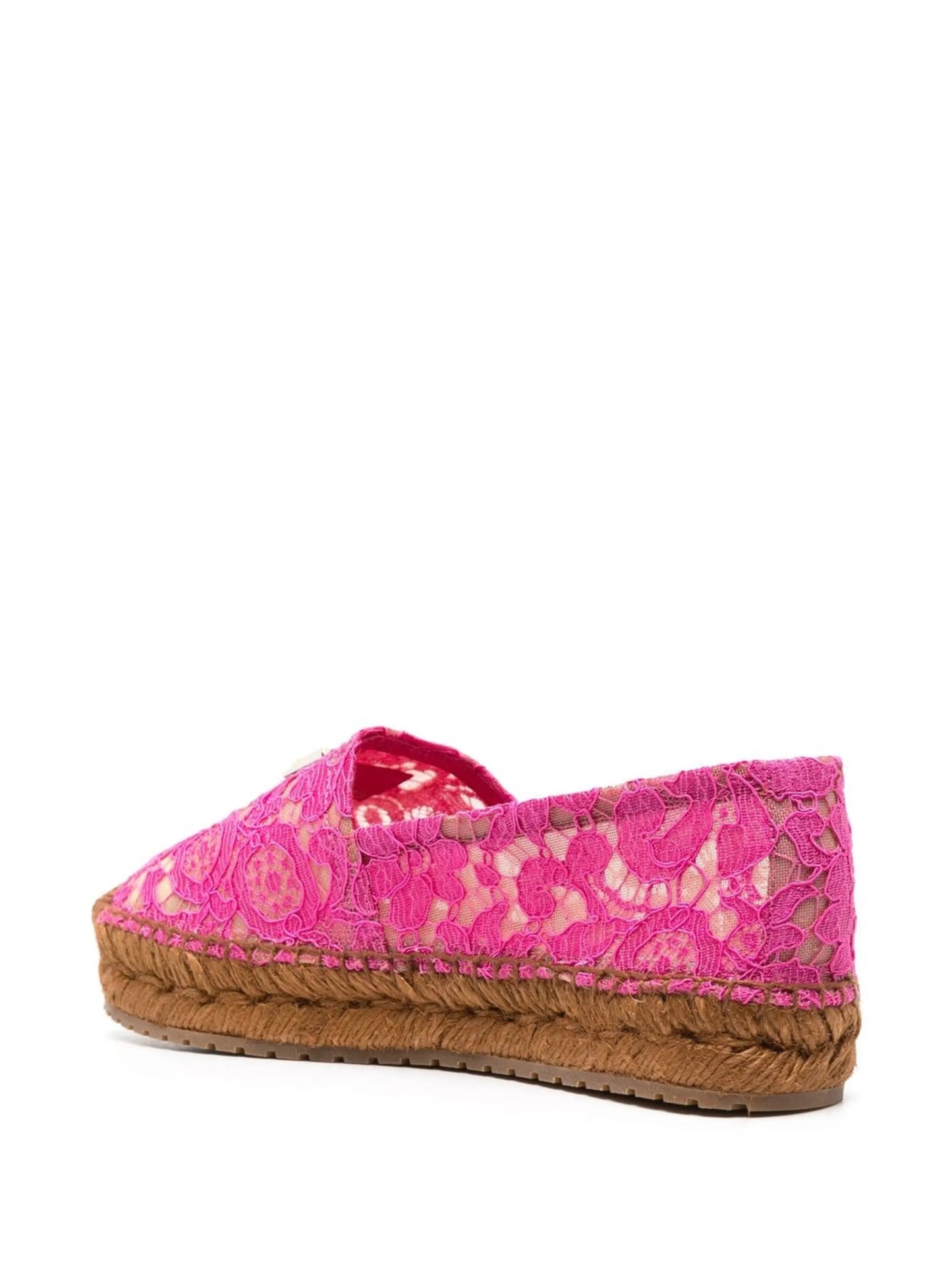 lace-panel logo-plaque espadrilles