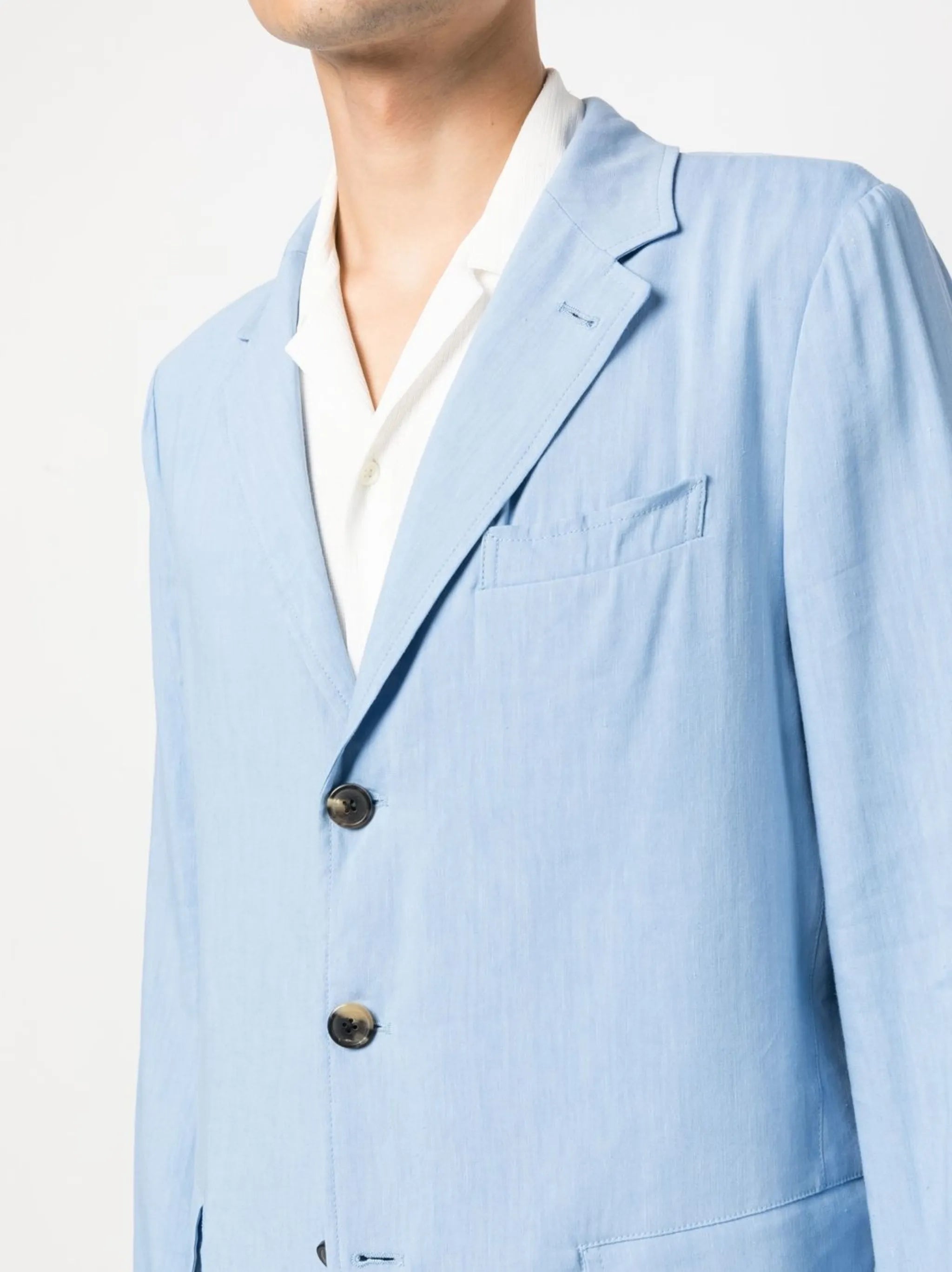 notched lapels single-breasted blazer