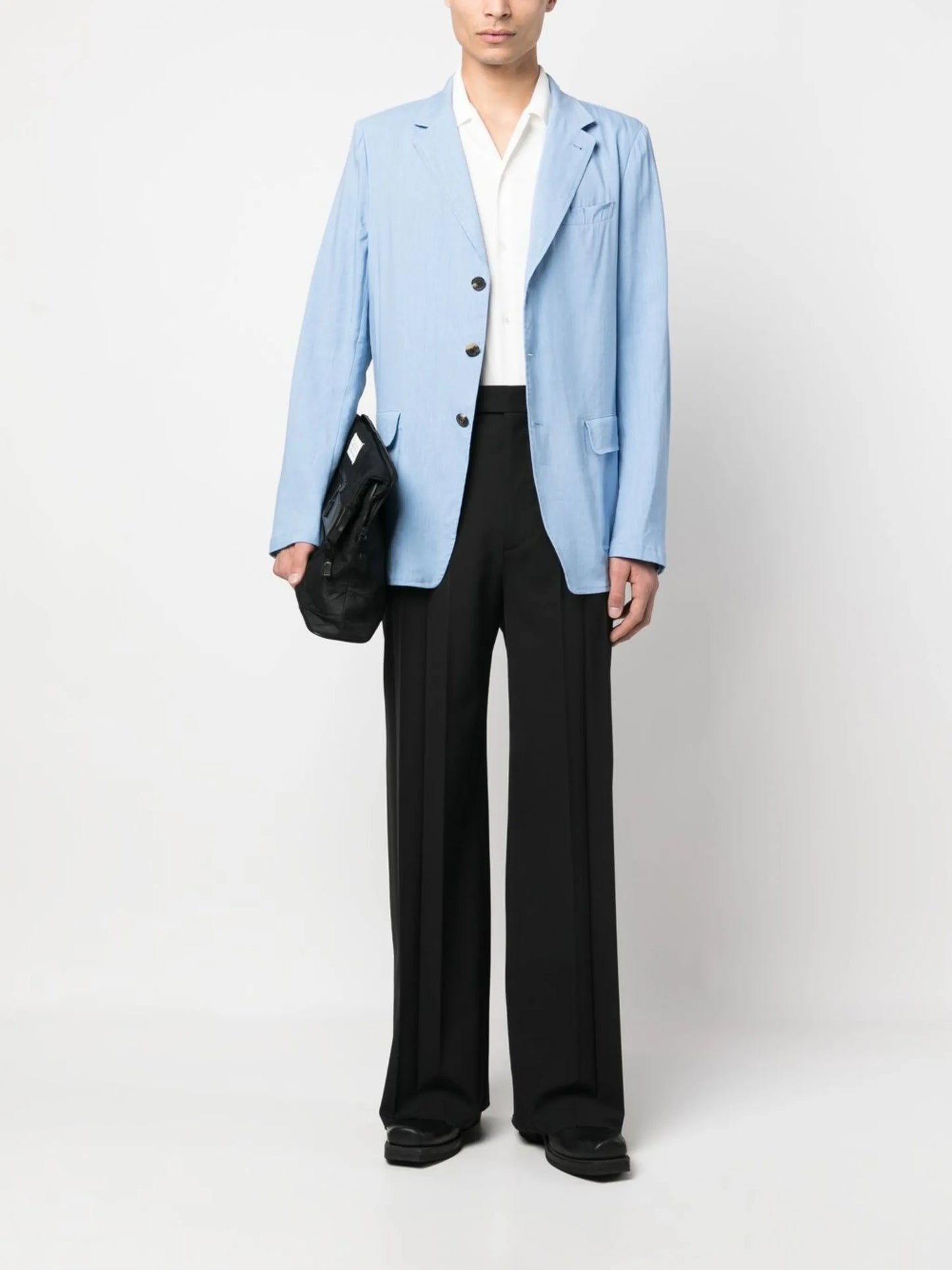 notched lapels single-breasted blazer