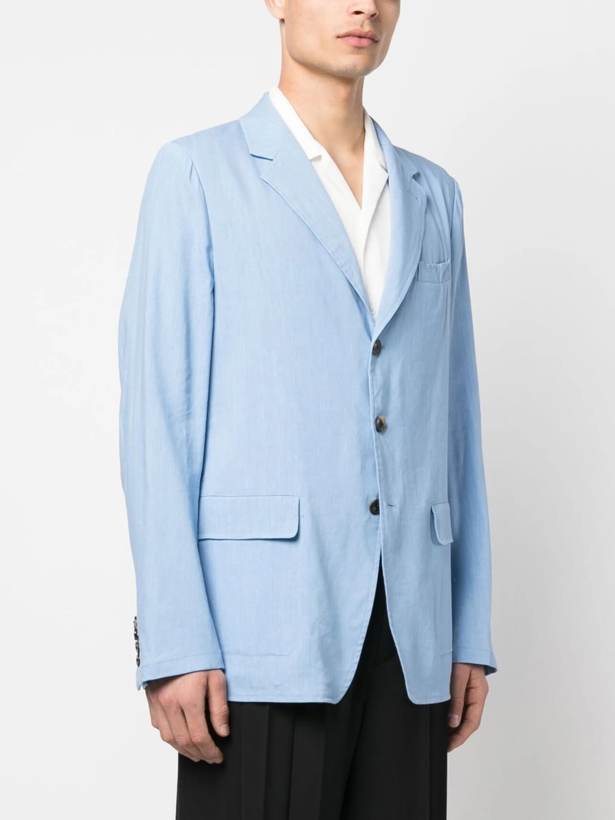 notched lapels single-breasted blazer
