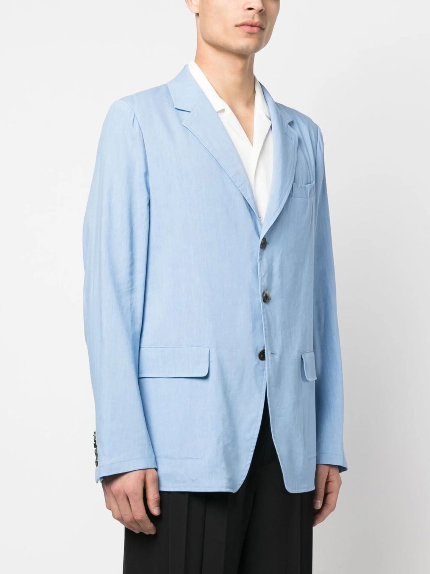 notched lapels single-breasted blazer