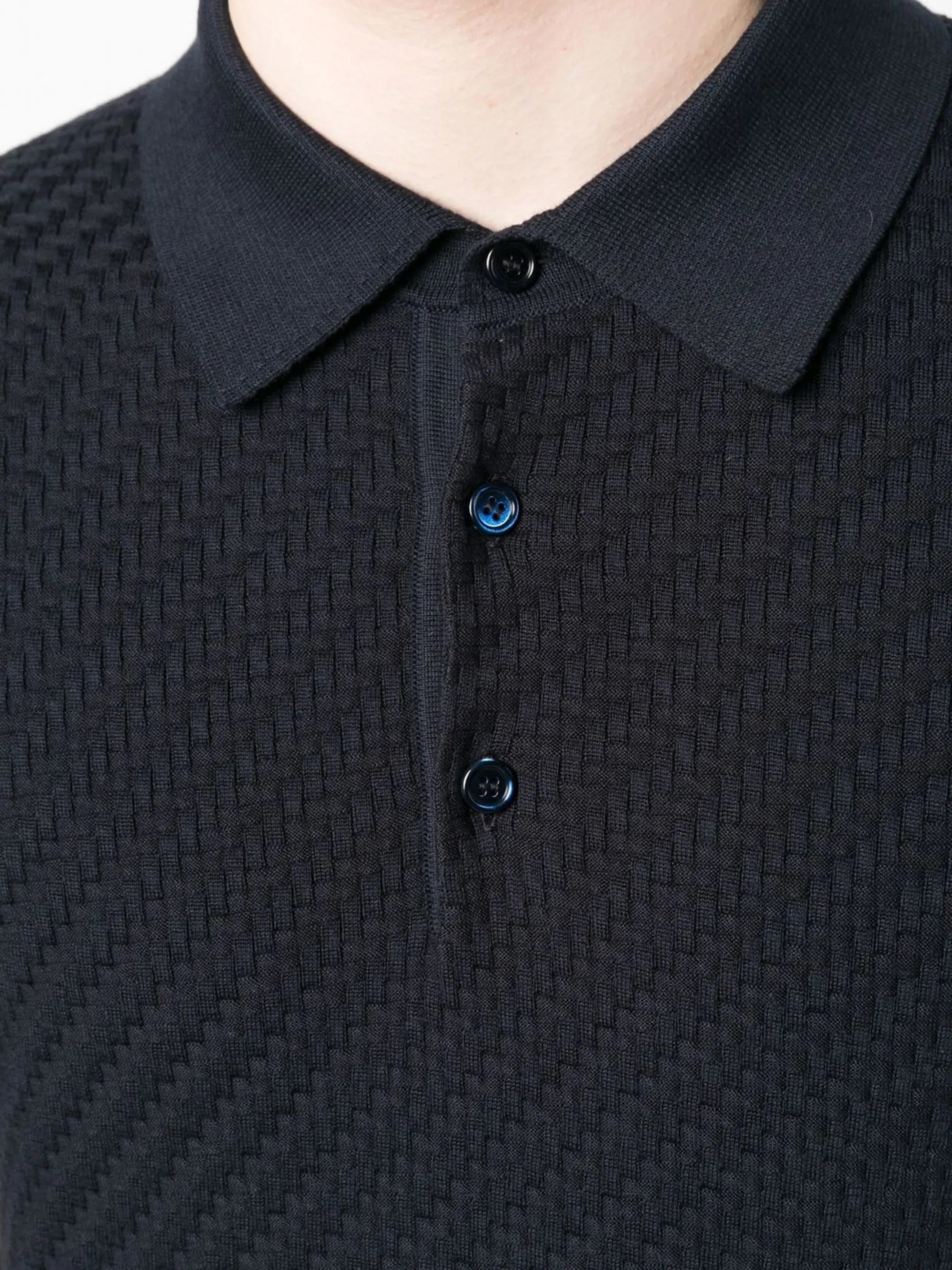 waffle-knit polo shirt