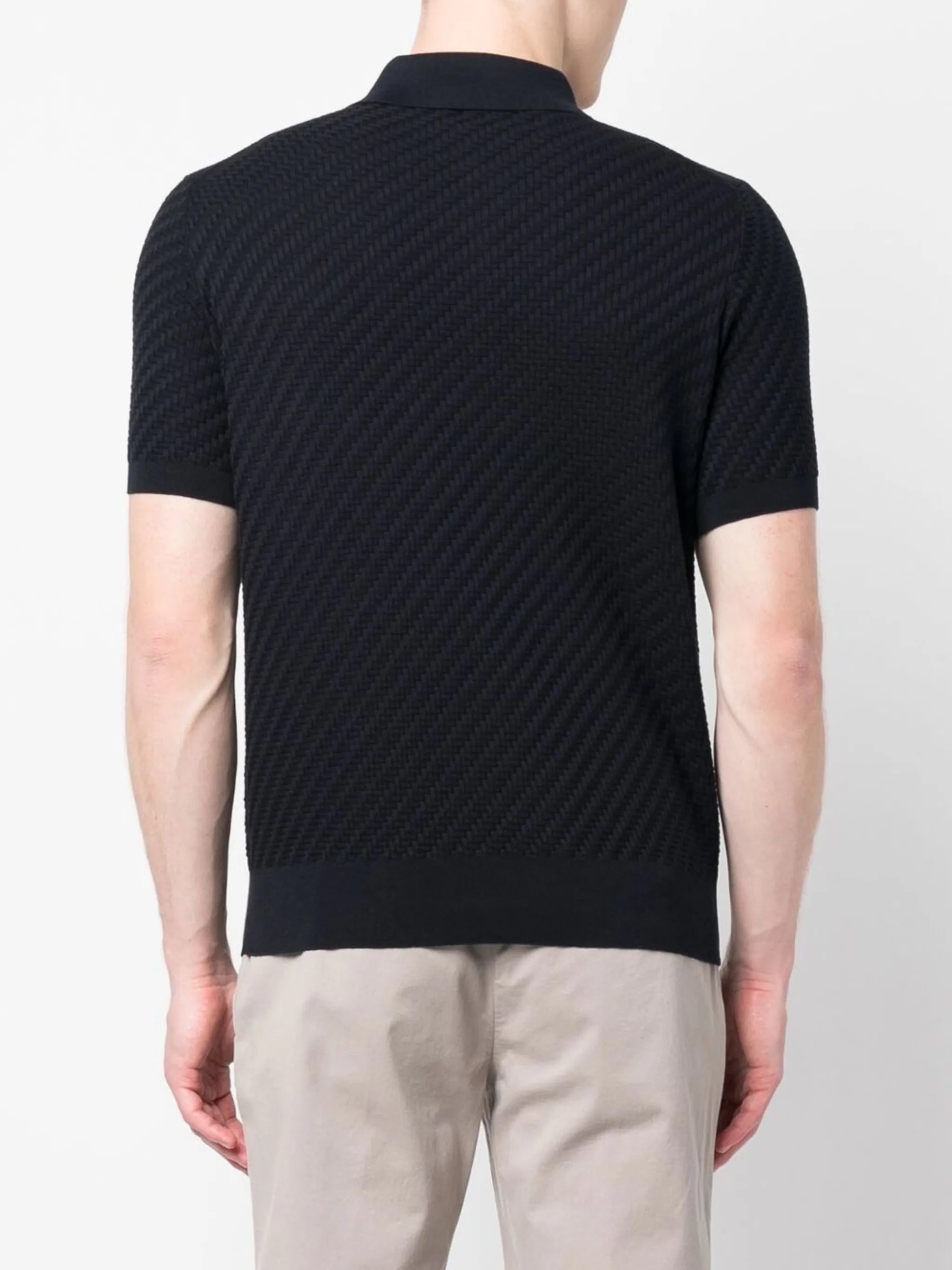 waffle-knit polo shirt