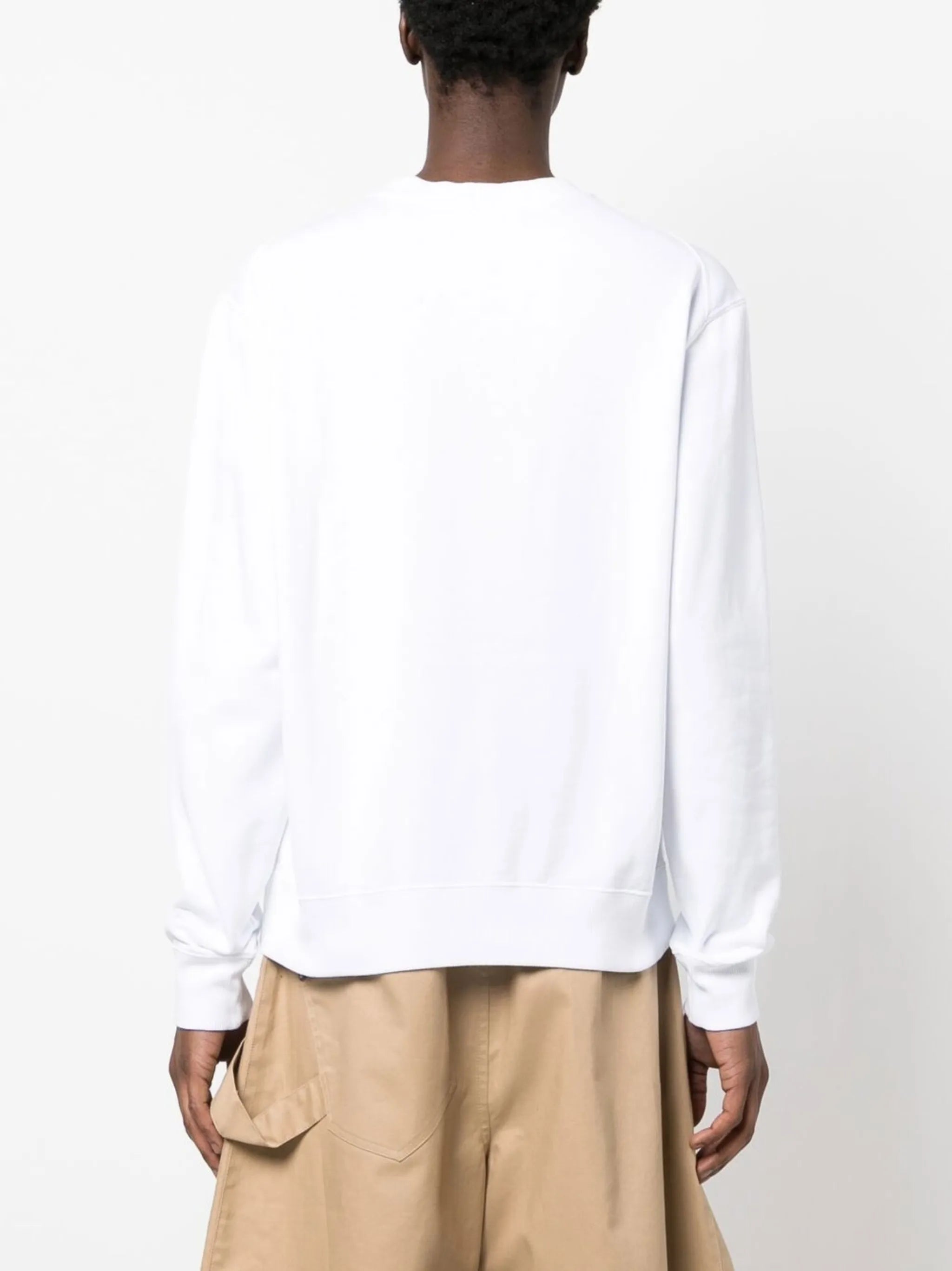 White Embroidered Logo Sweatshirt