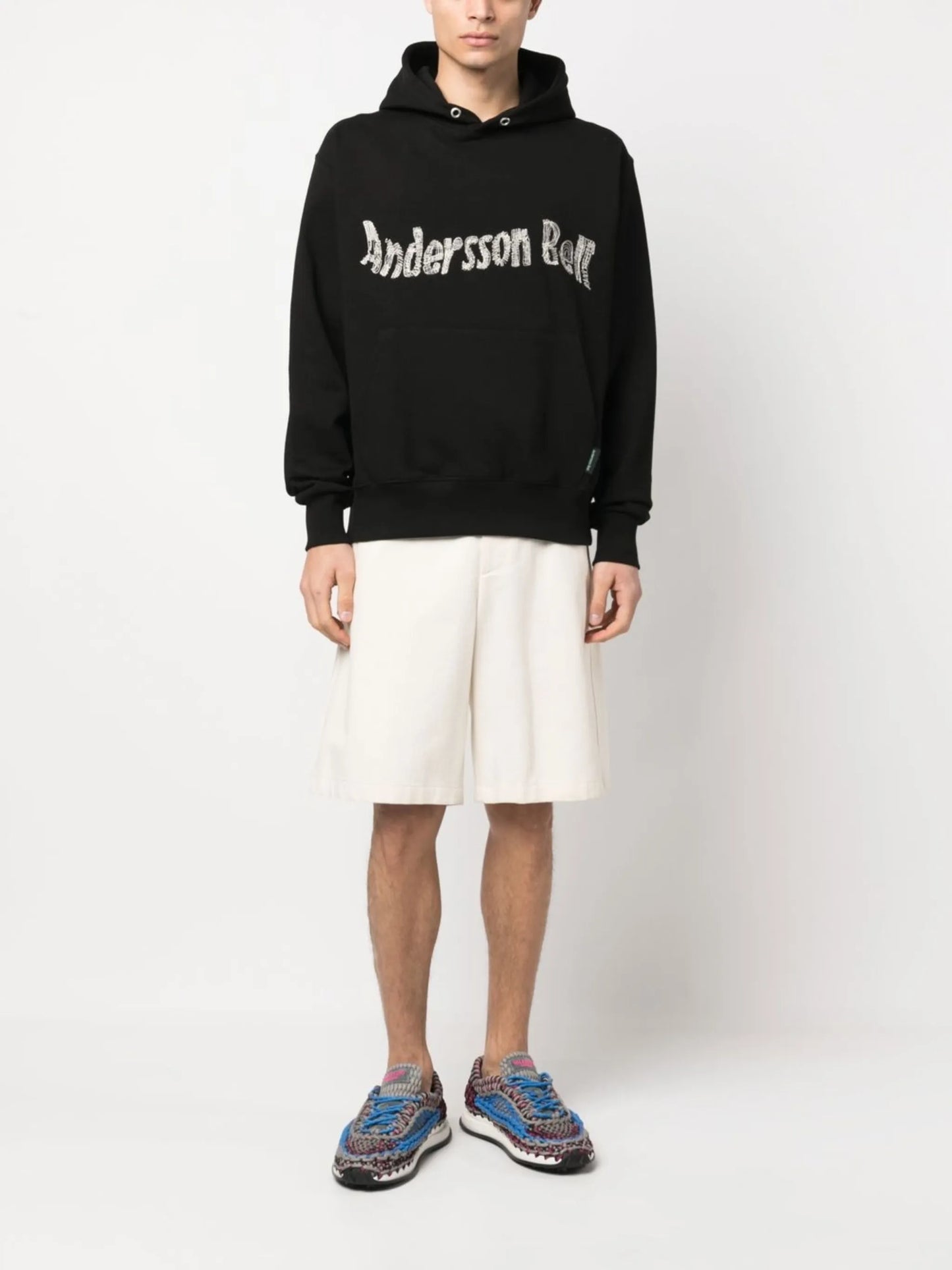 logo-embroidered cotton hoodie