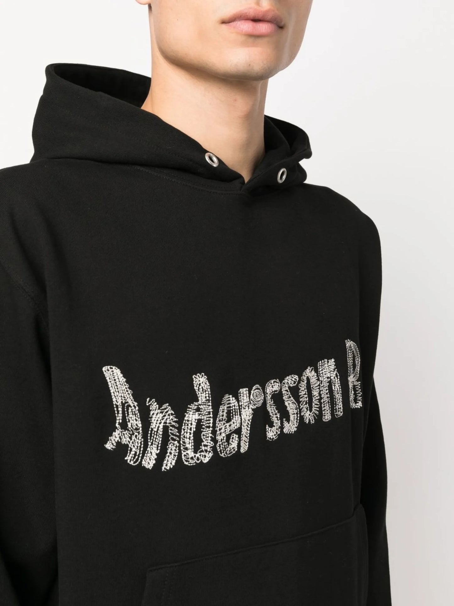 logo-embroidered cotton hoodie