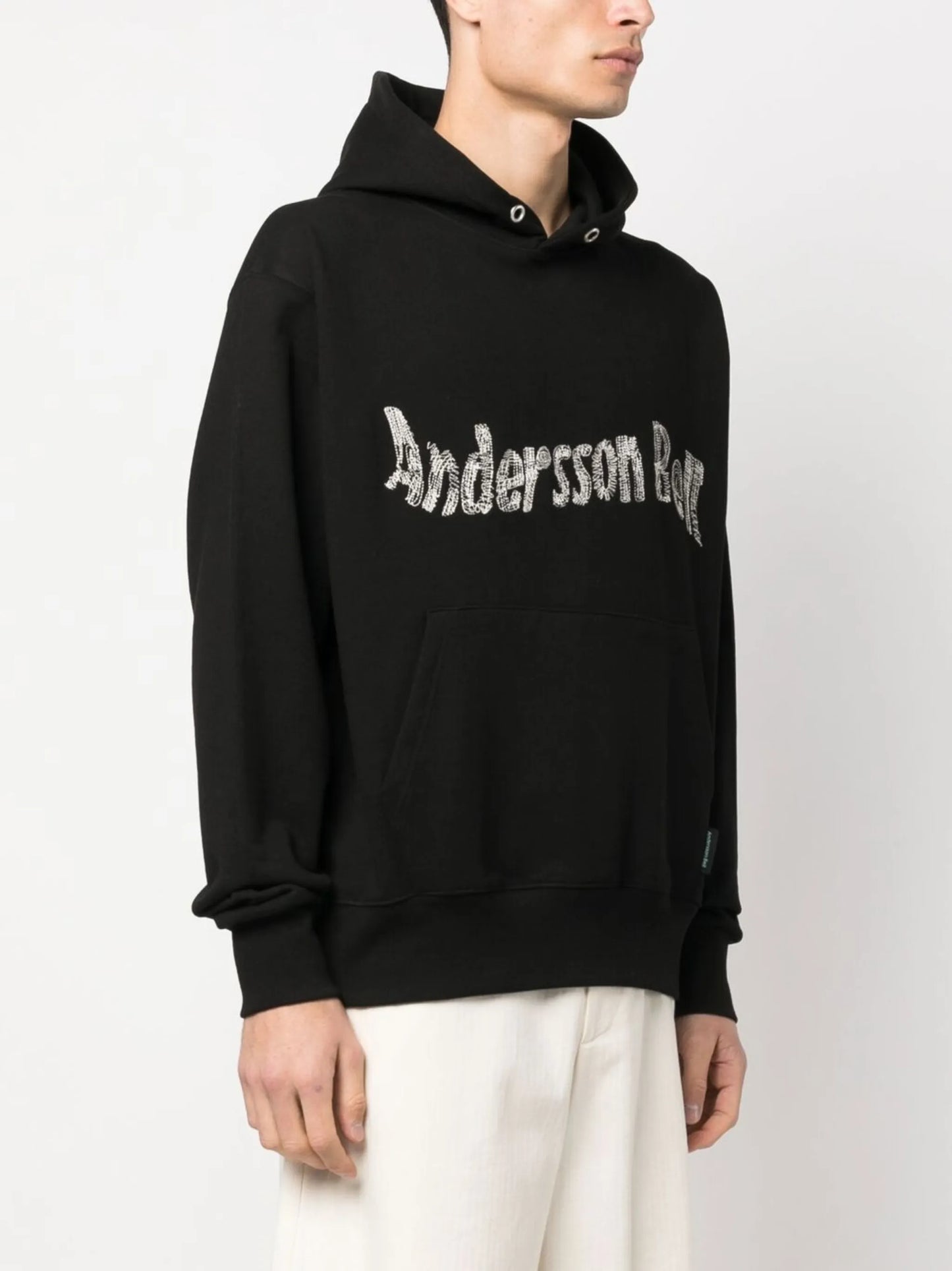 logo-embroidered cotton hoodie