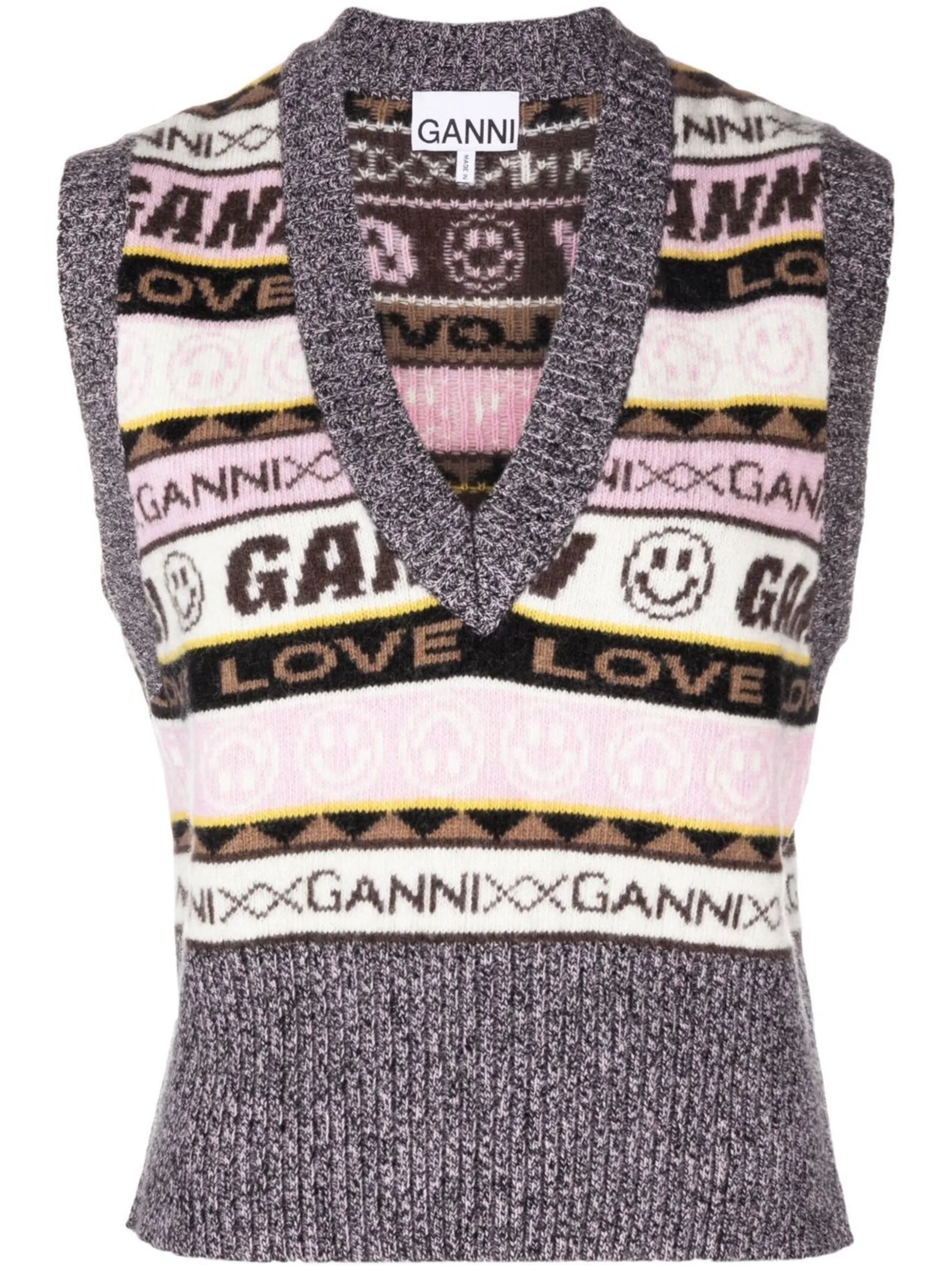graphic knitted vest