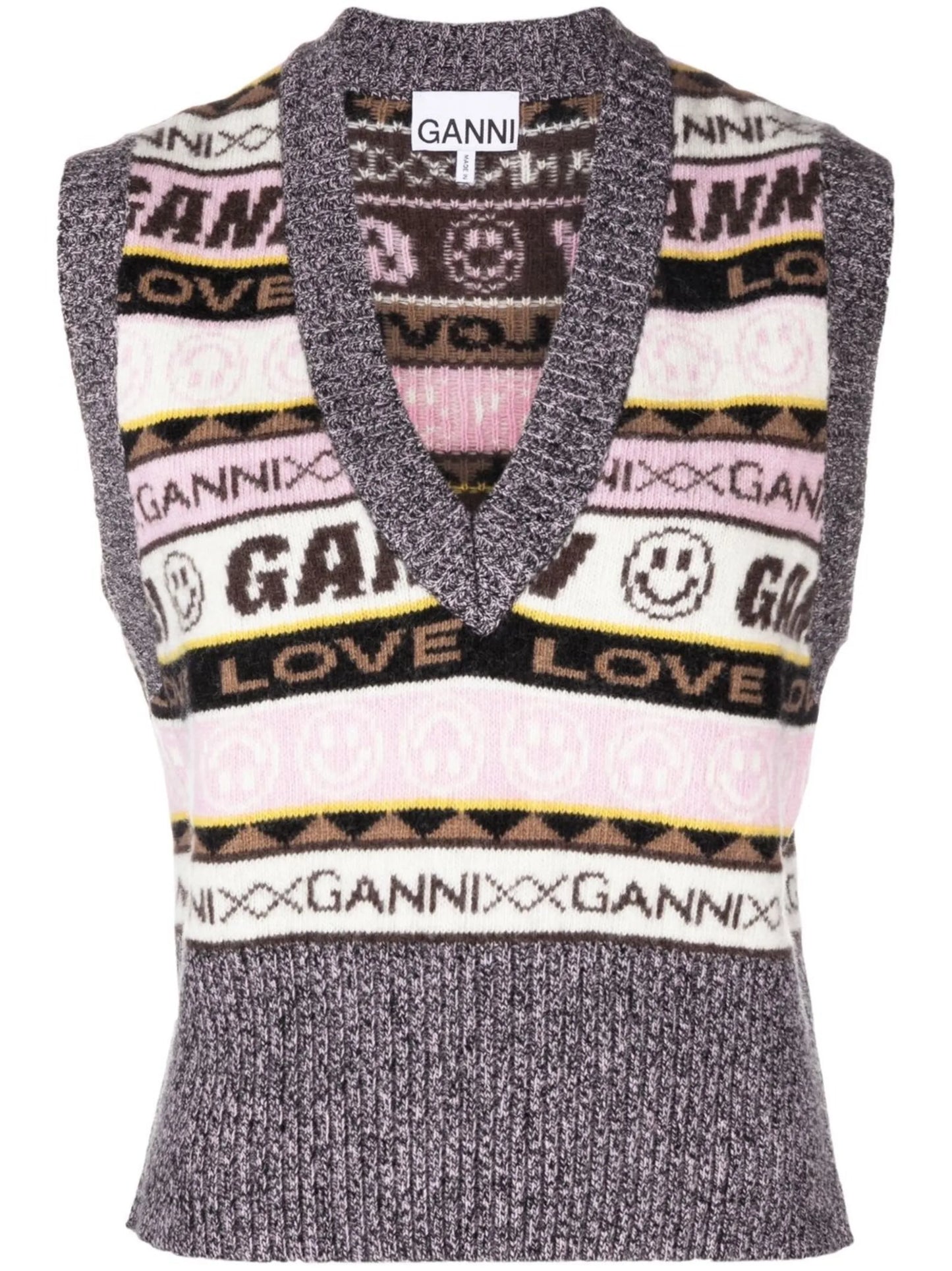 graphic knitted vest