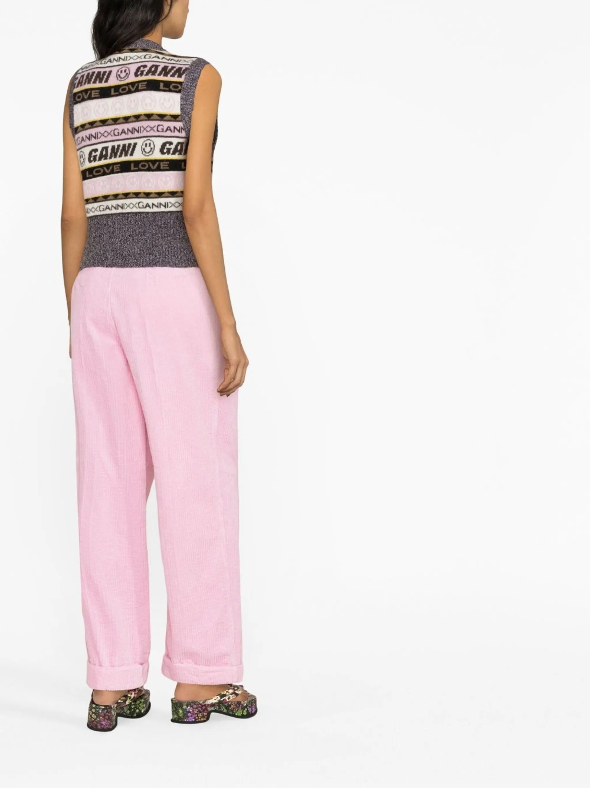 graphic knitted vest