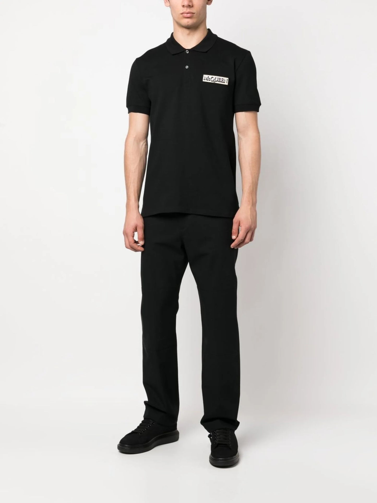 drawstring-hem cotton trousers