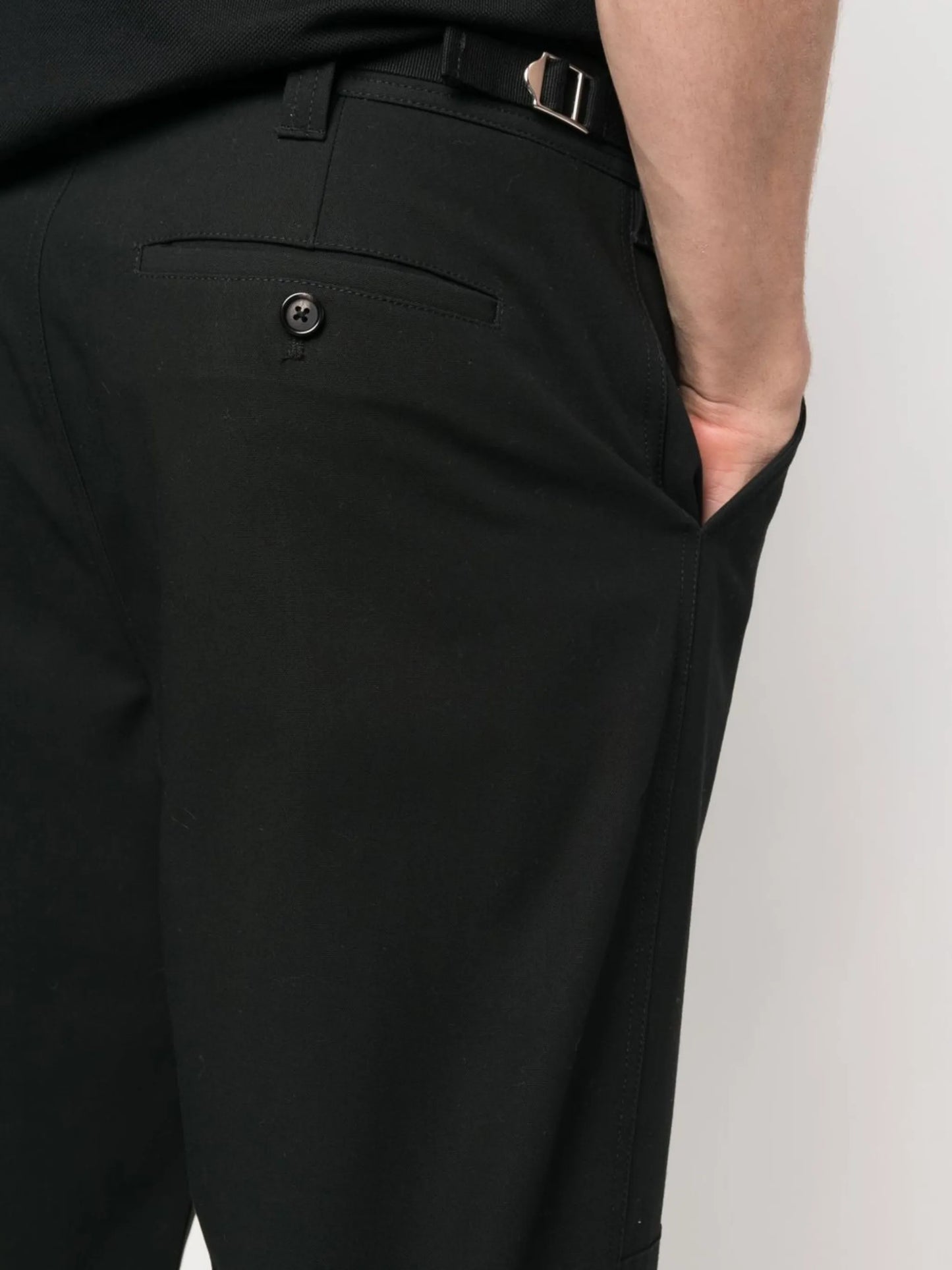 drawstring-hem cotton trousers