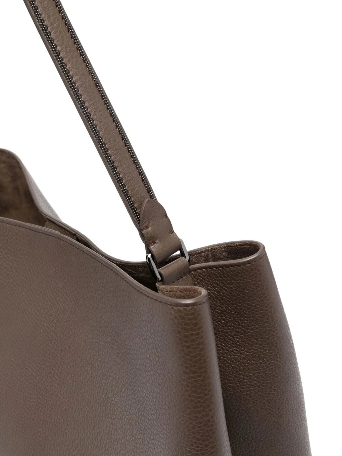grained-leather tote bag