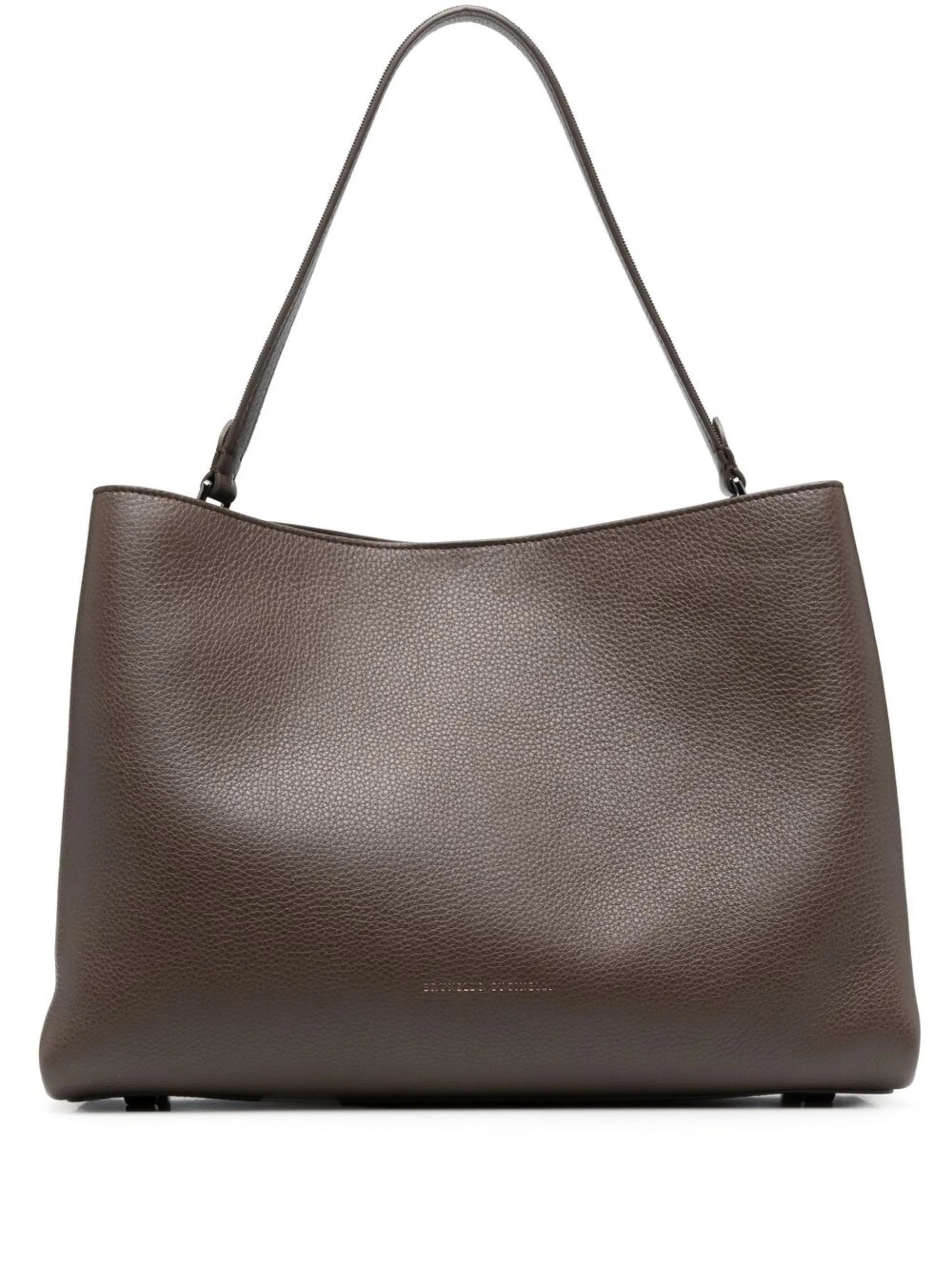grained-leather tote bag