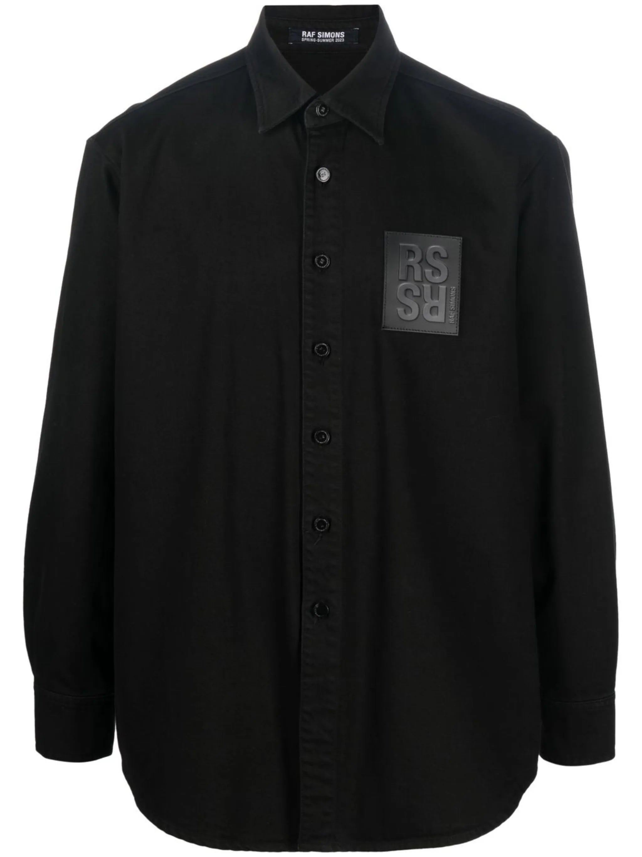 logo-patch denim overshirt