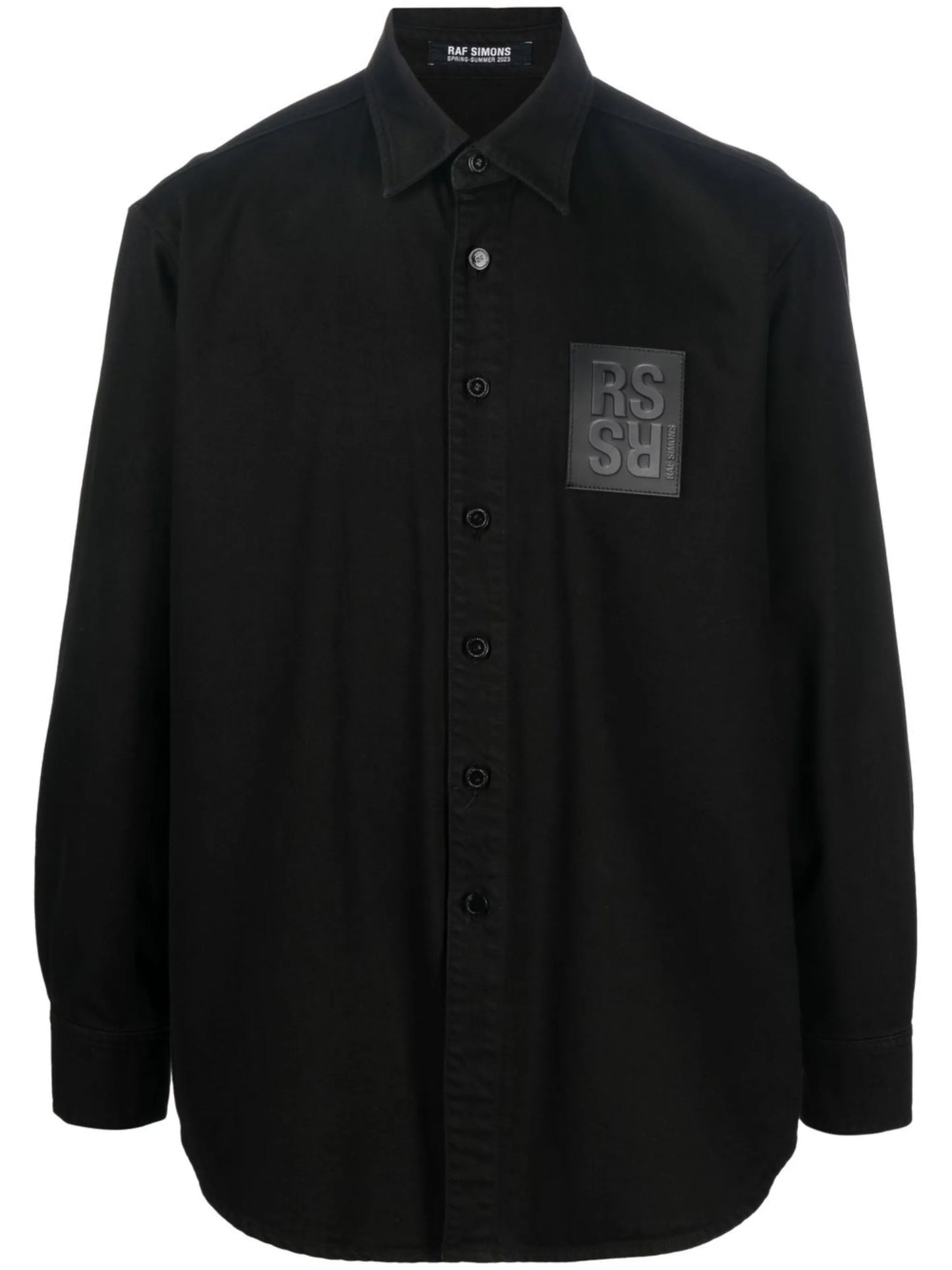 logo-patch denim overshirt