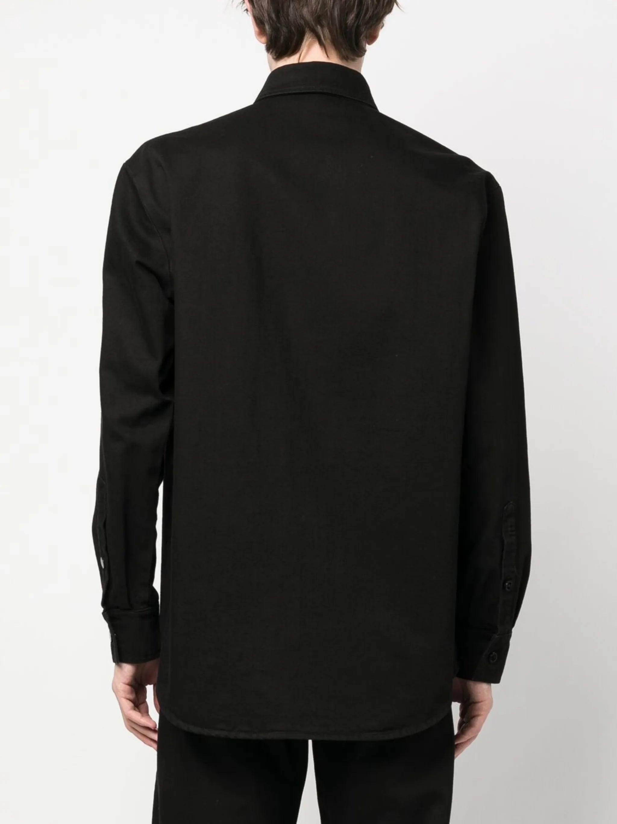 logo-patch denim overshirt