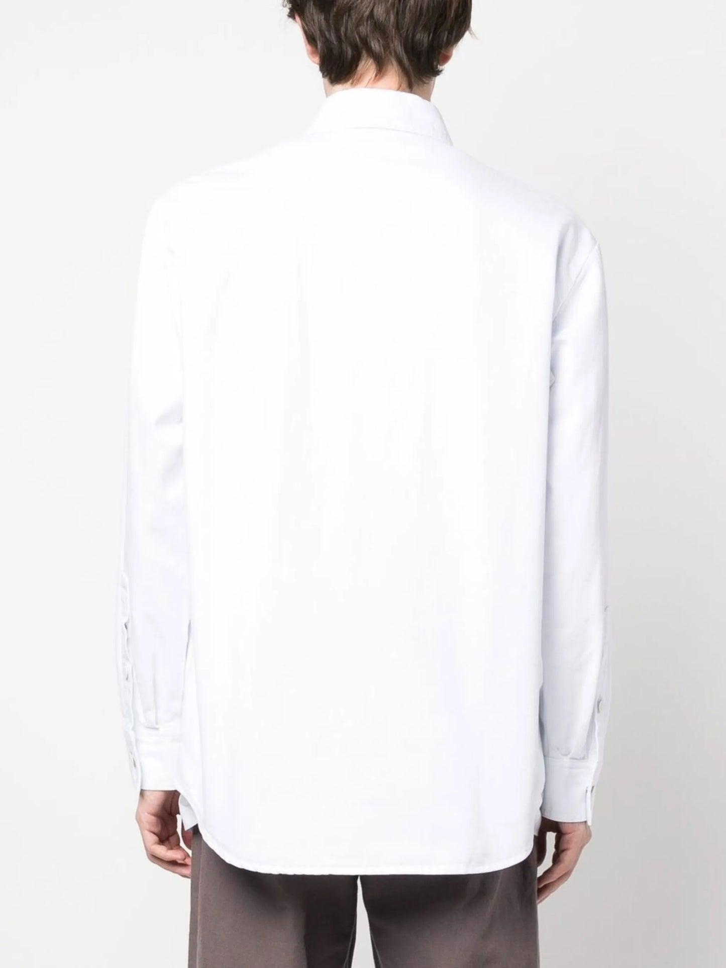 logo-patch denim overshirt