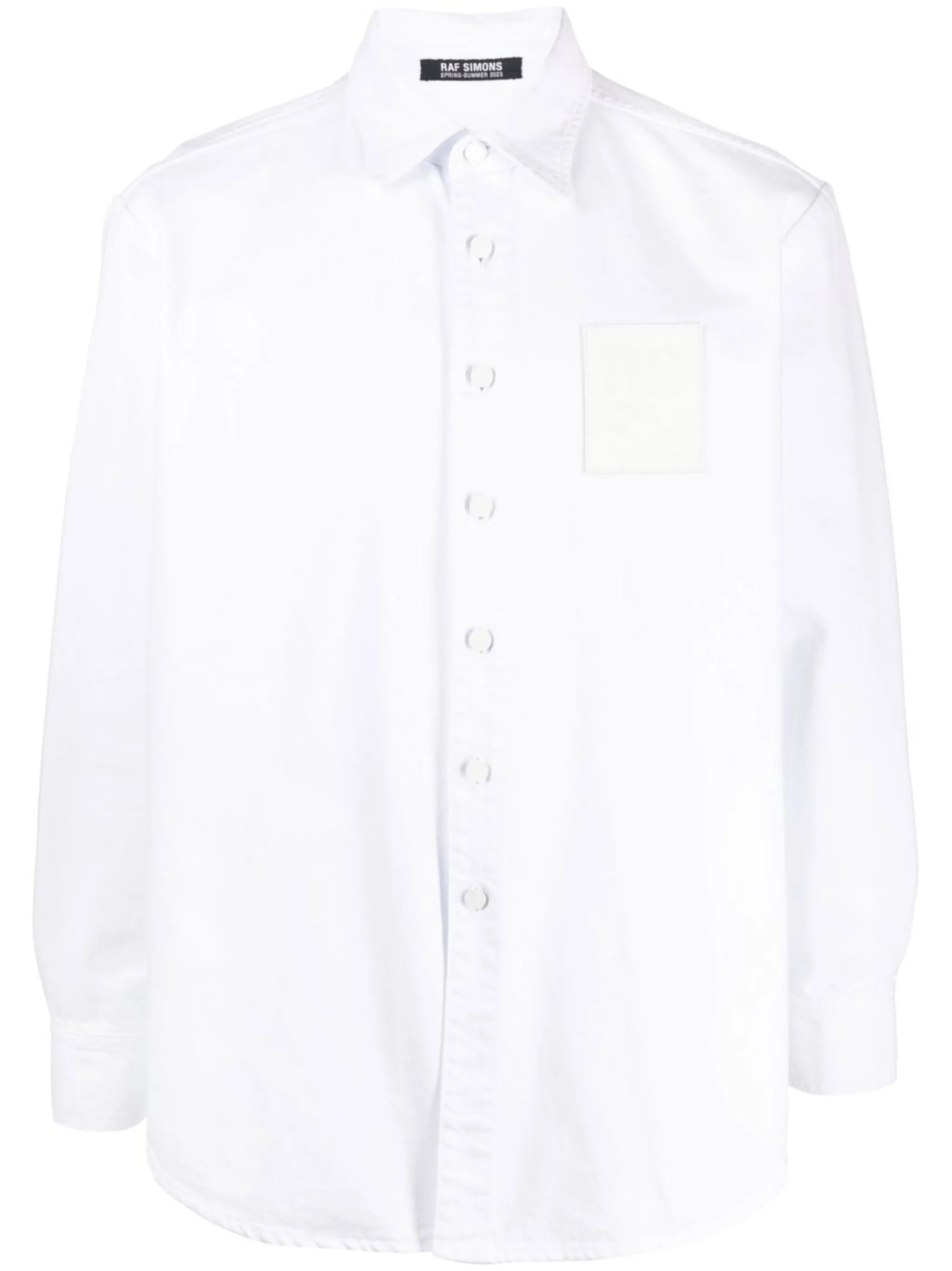 logo-patch denim overshirt