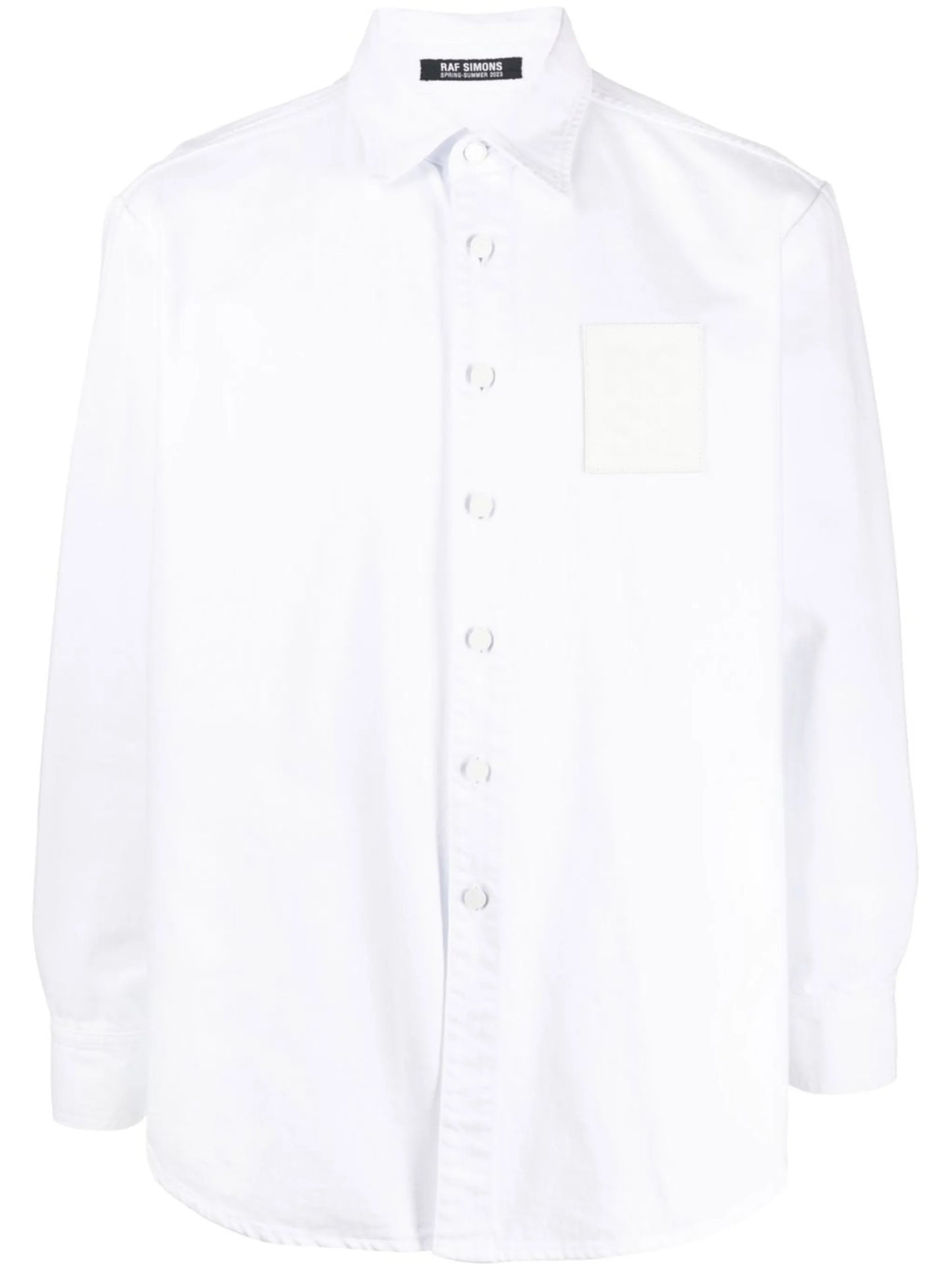 logo-patch denim overshirt