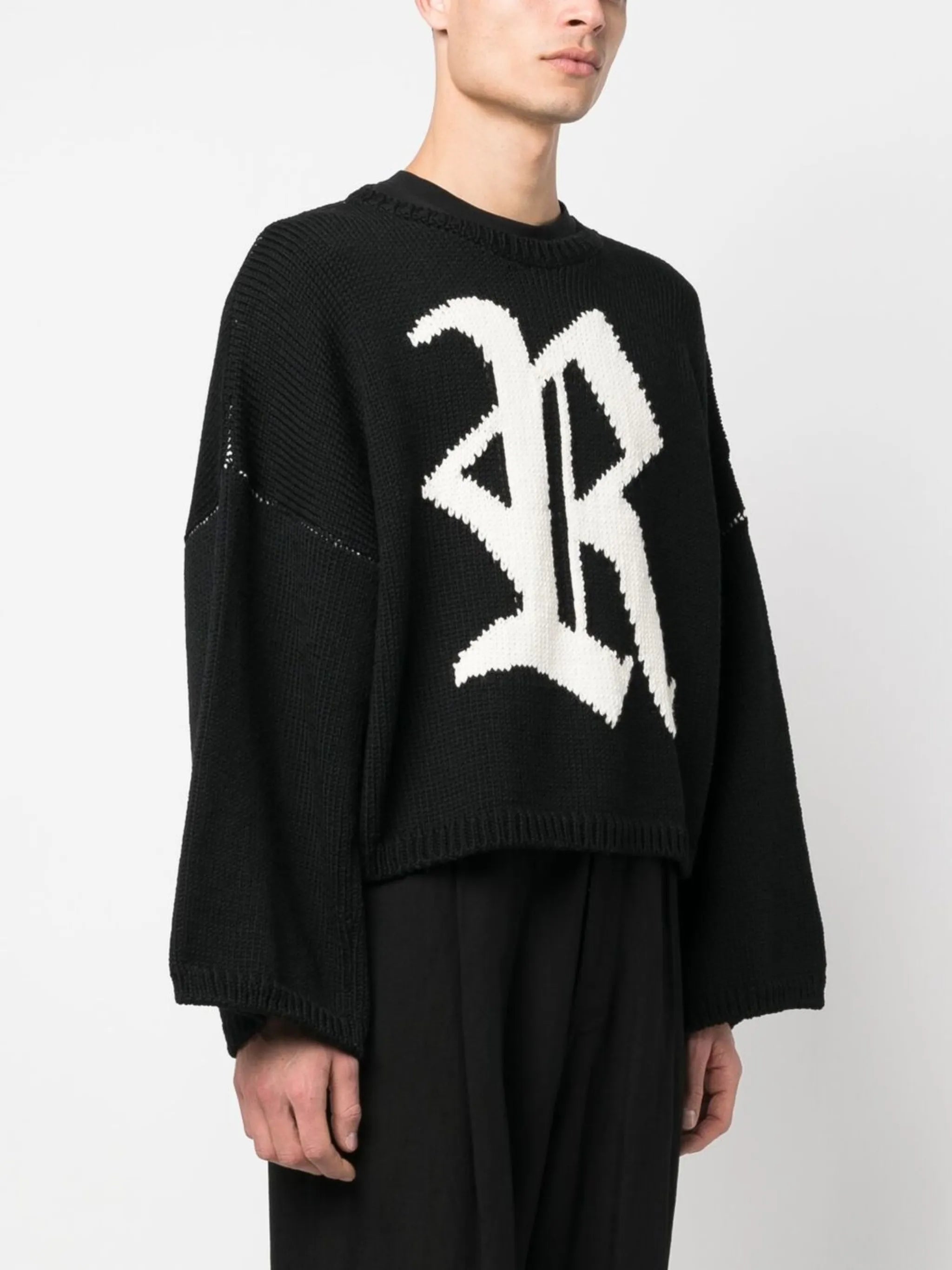 intarsia-knit long-sleeve jumper