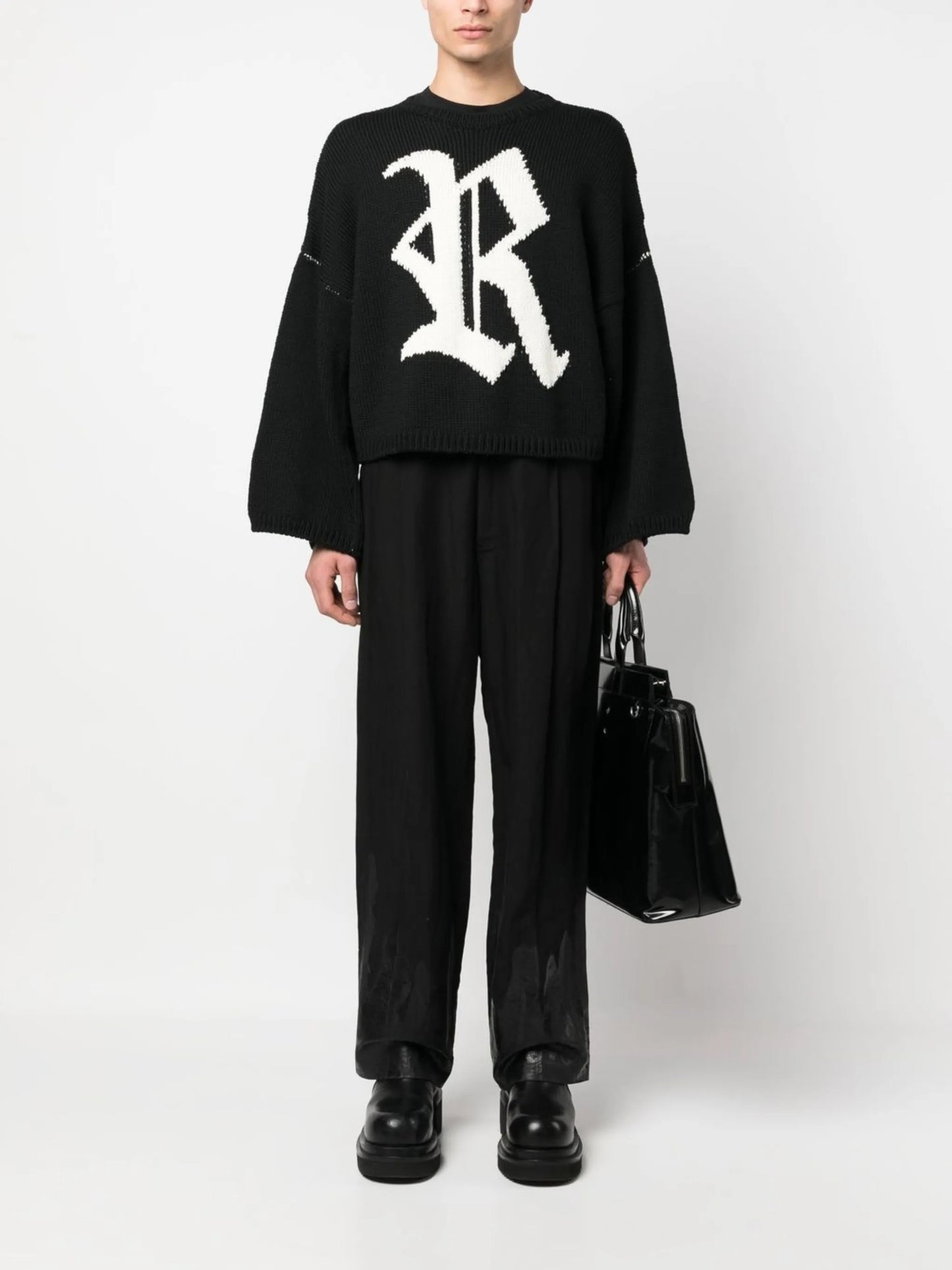 intarsia-knit long-sleeve jumper