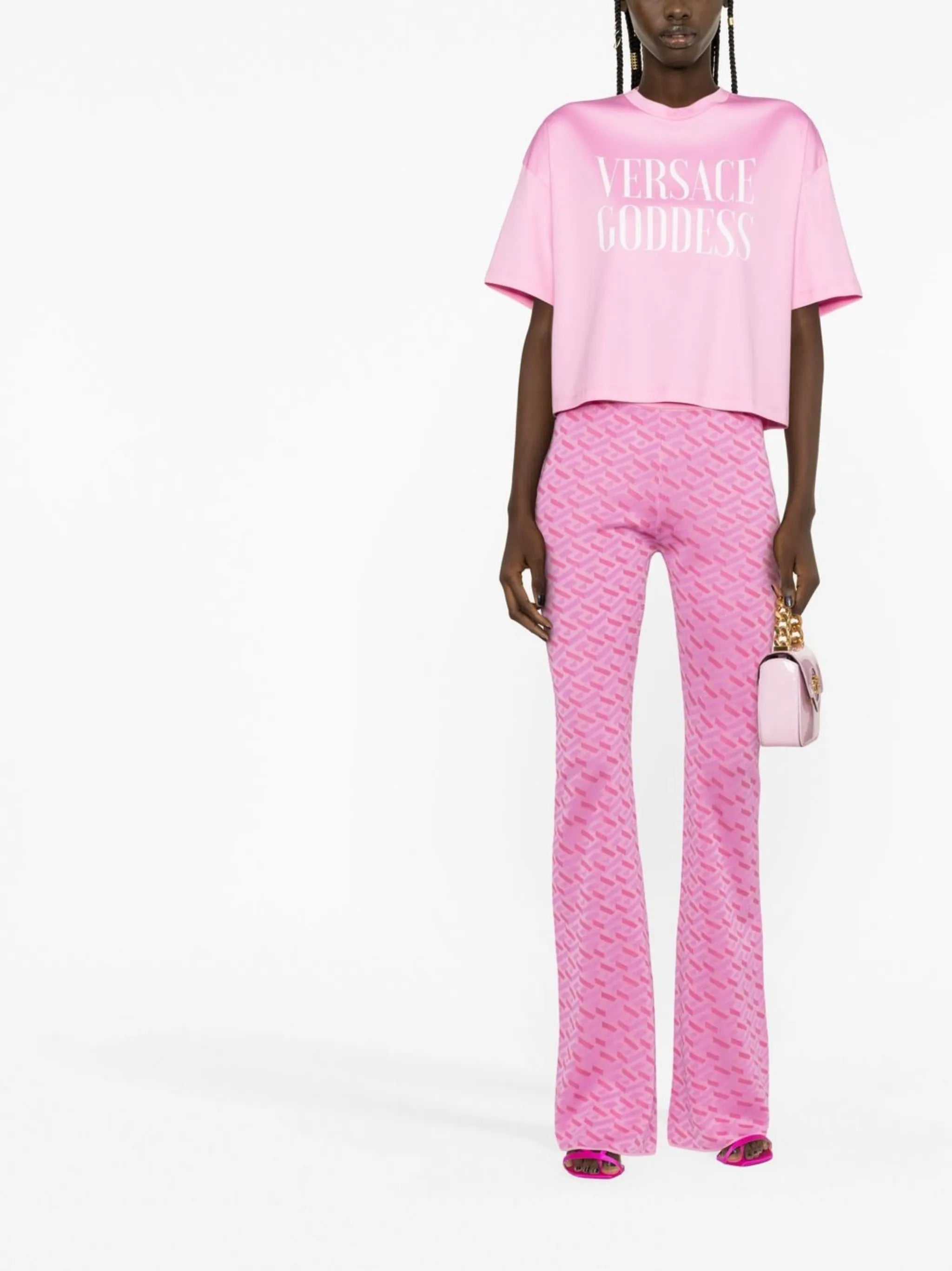La Greca jacquard flared trousers