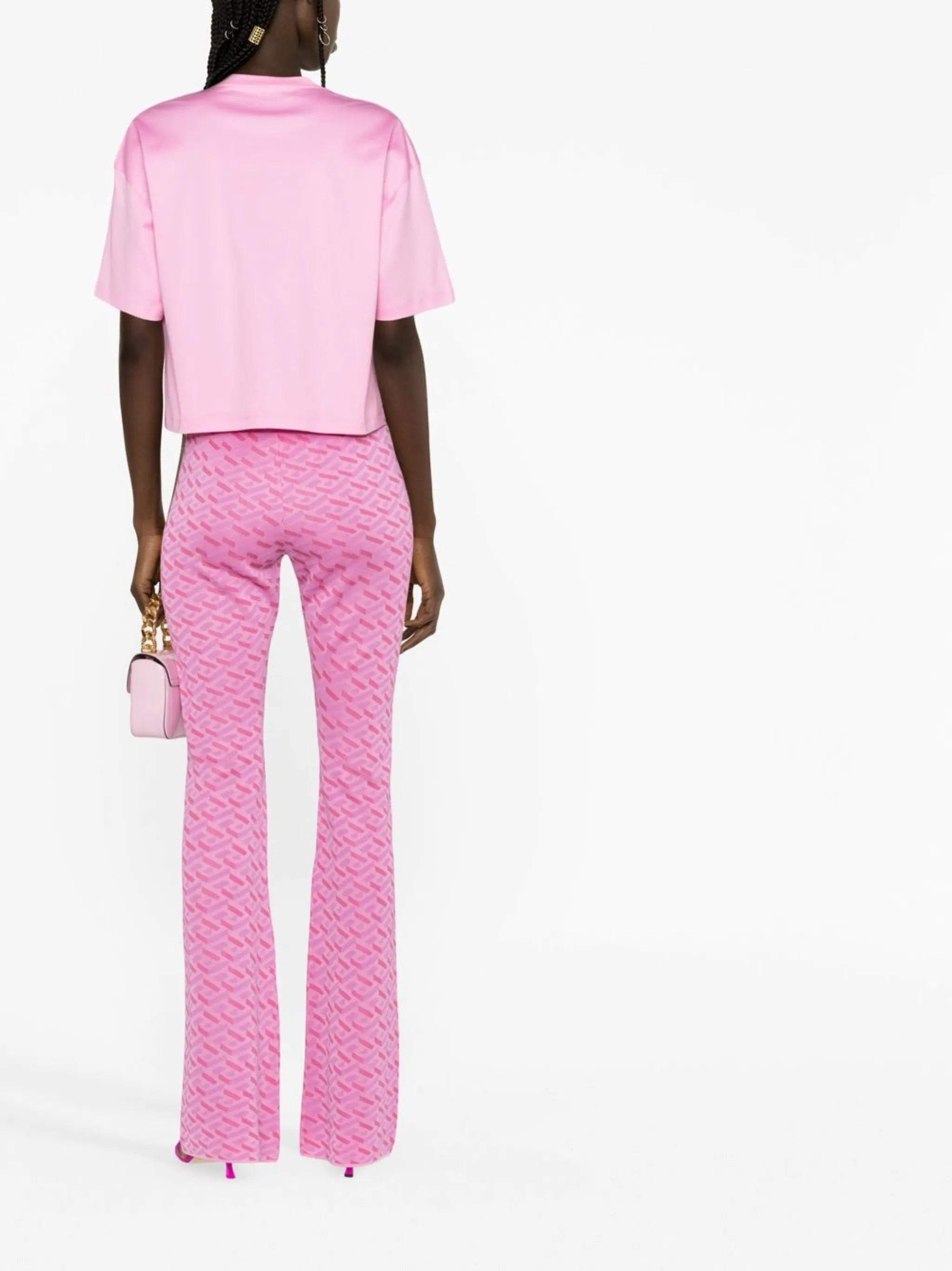 La Greca jacquard flared trousers