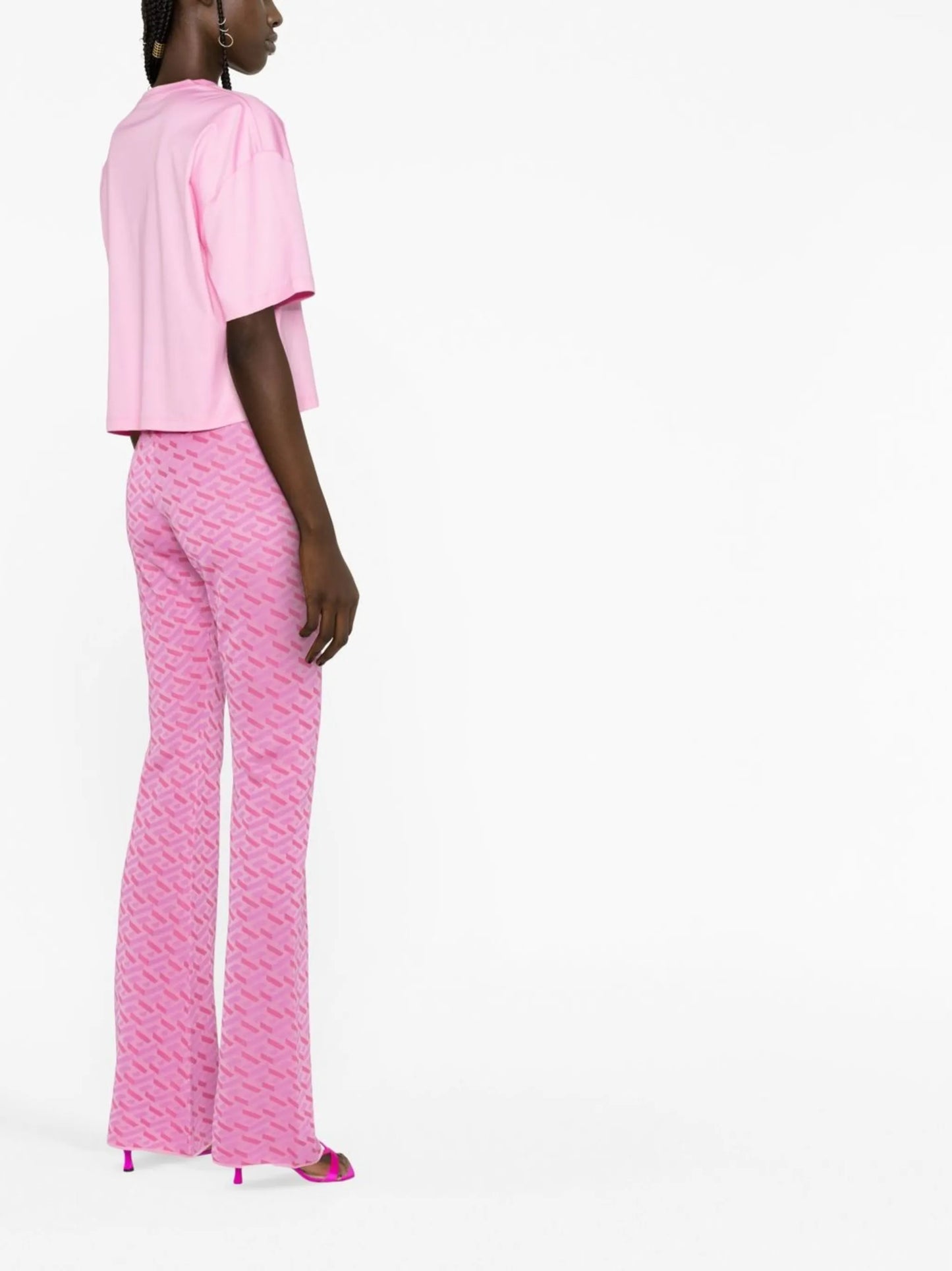 La Greca jacquard flared trousers
