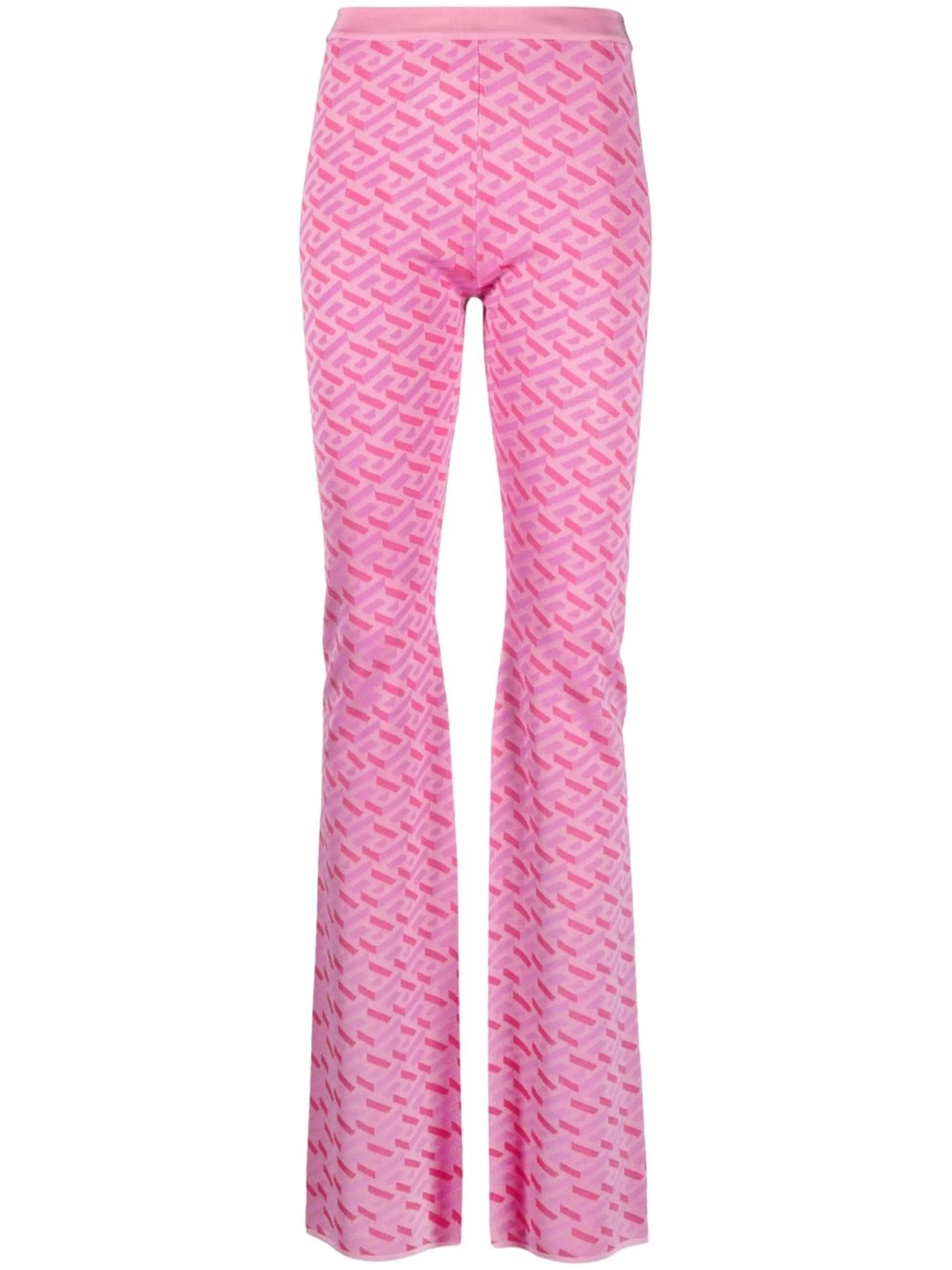 La Greca jacquard flared trousers