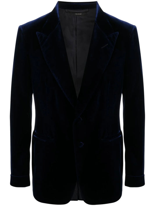 single-breasted velvet blazer