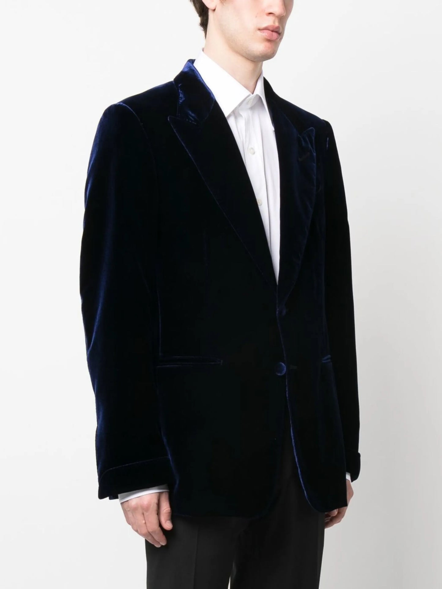 single-breasted velvet blazer