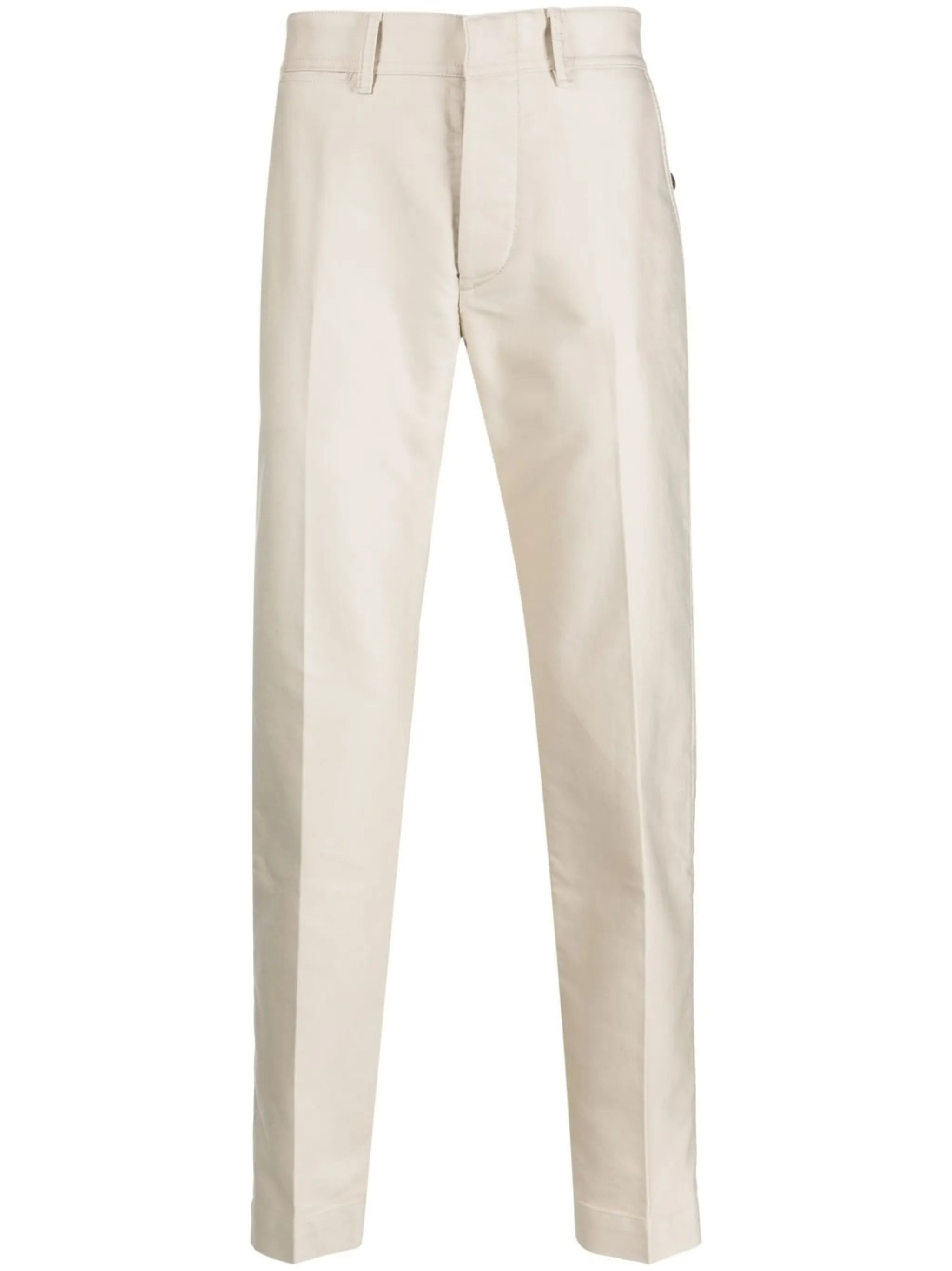 cotton straight-leg trousers