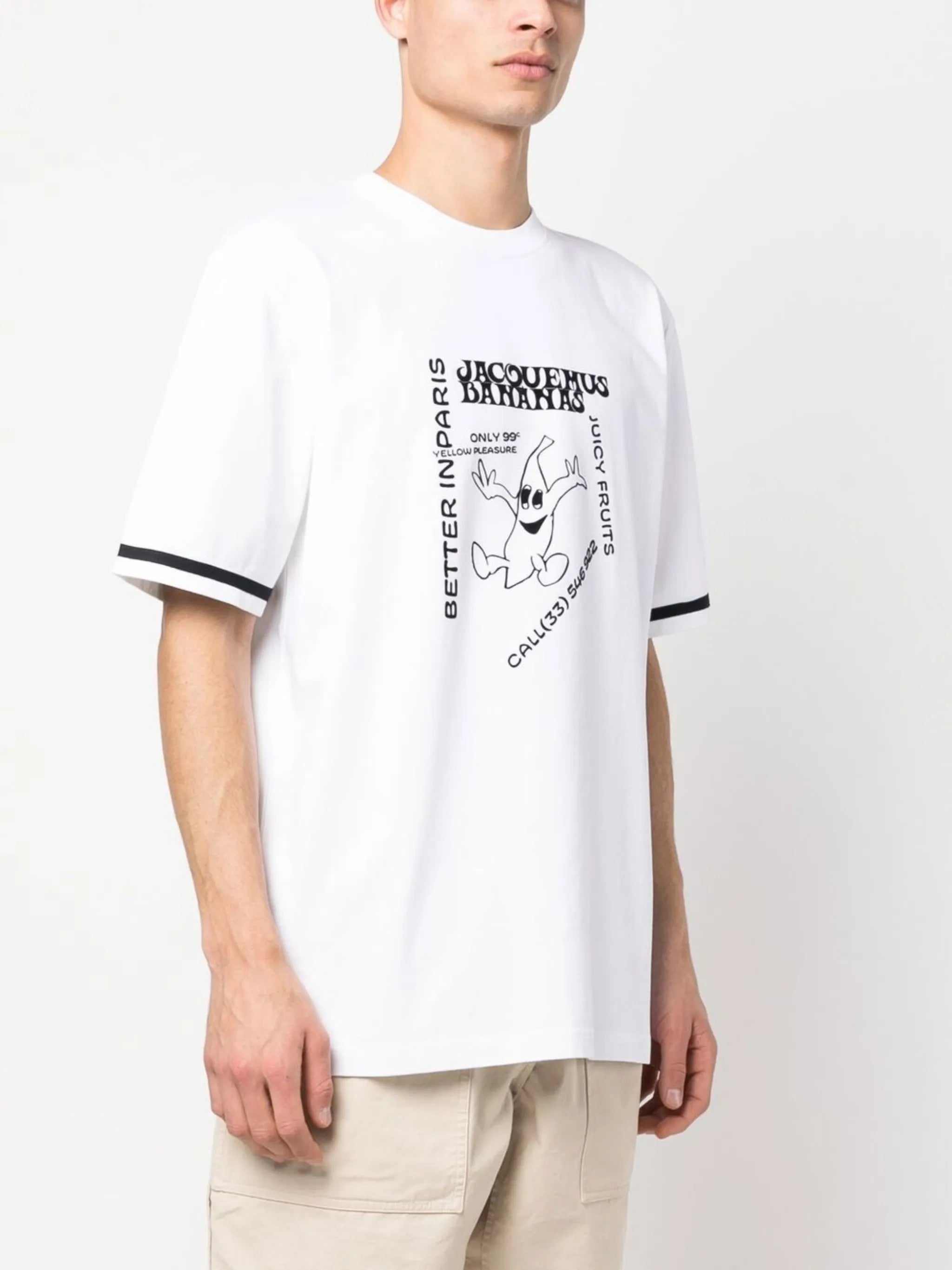 Banana-print boxy-cut T-shirt