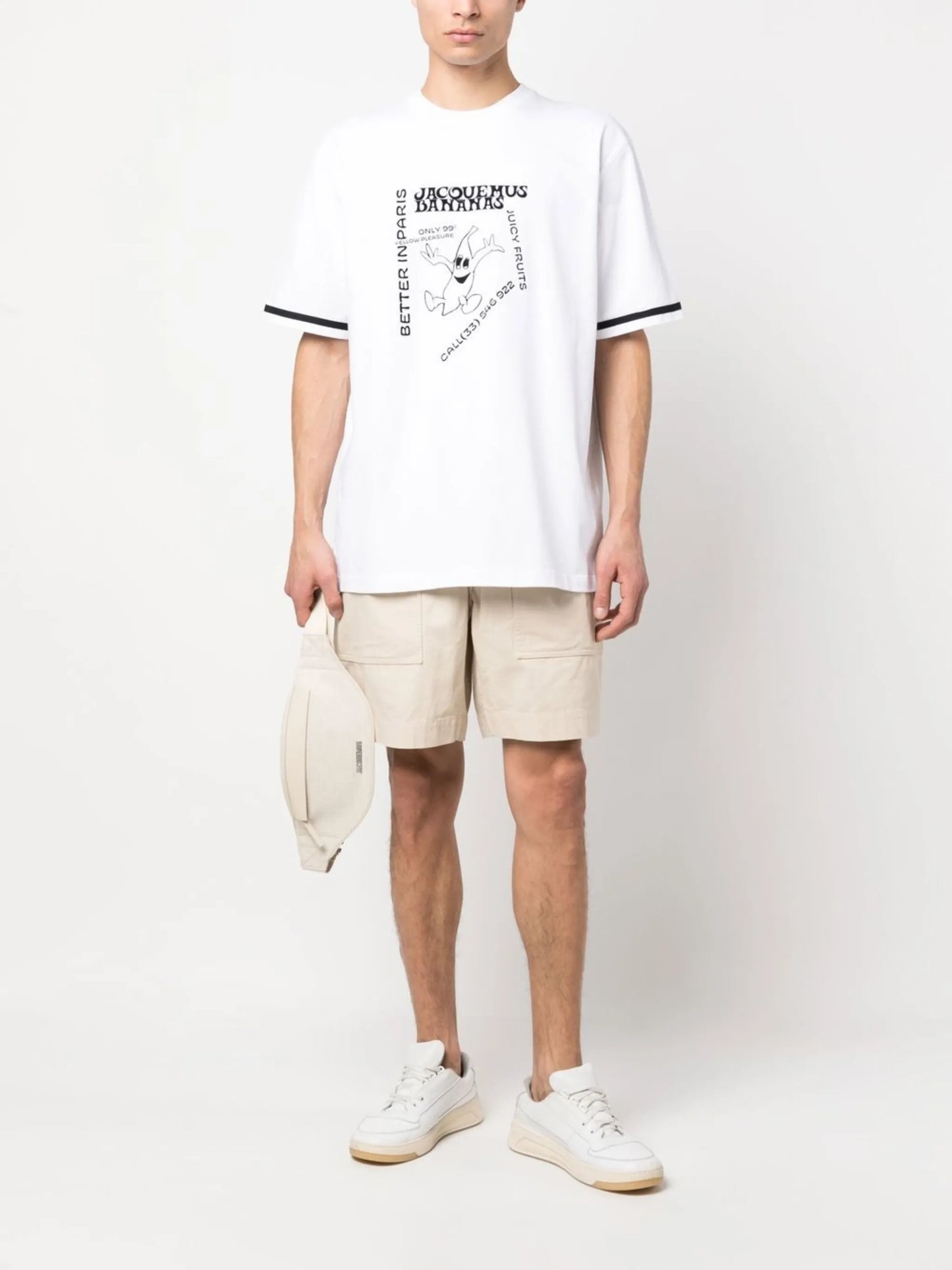 Banana-print boxy-cut T-shirt