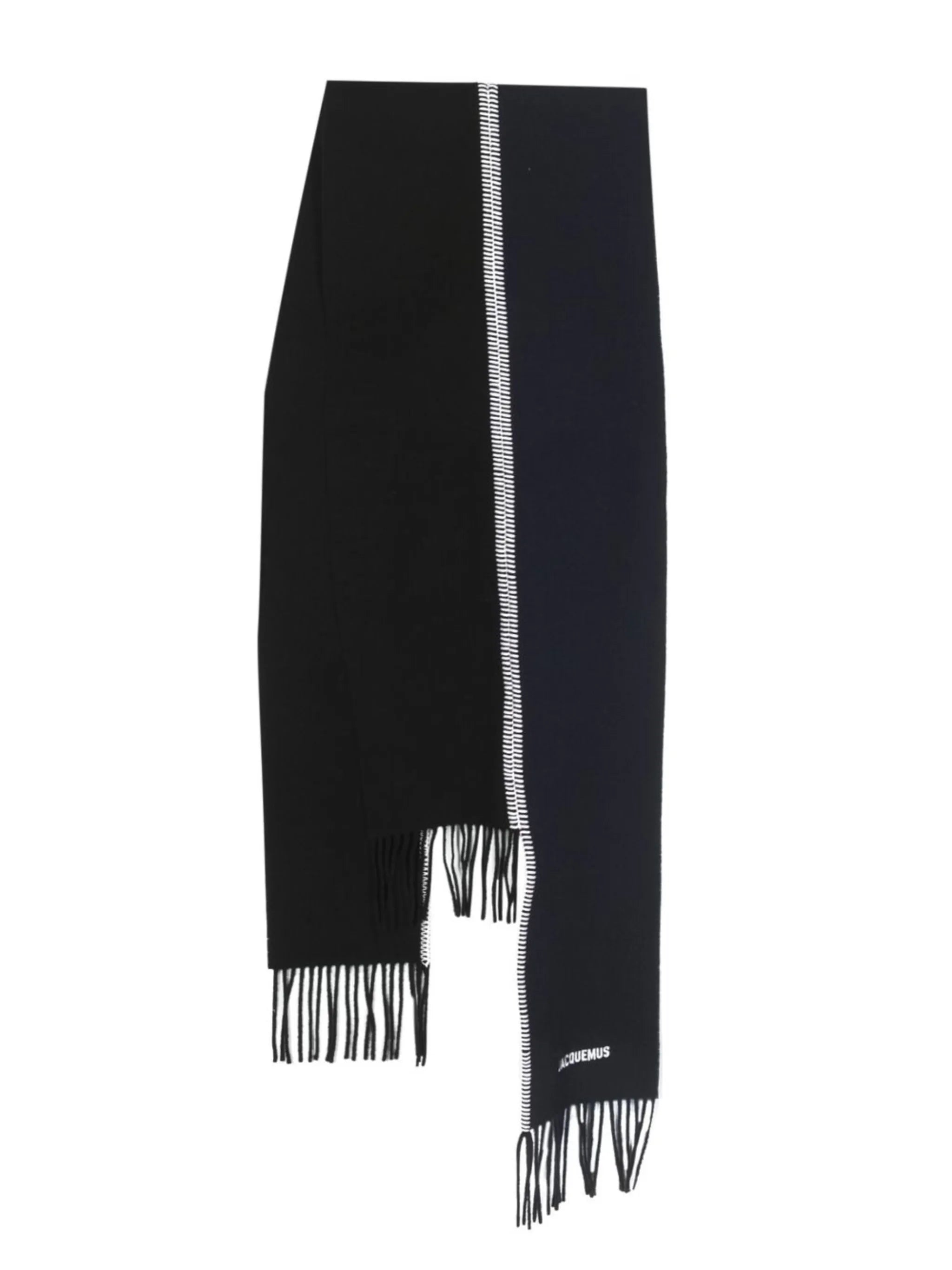 embroidered-logo whipstitch scarf