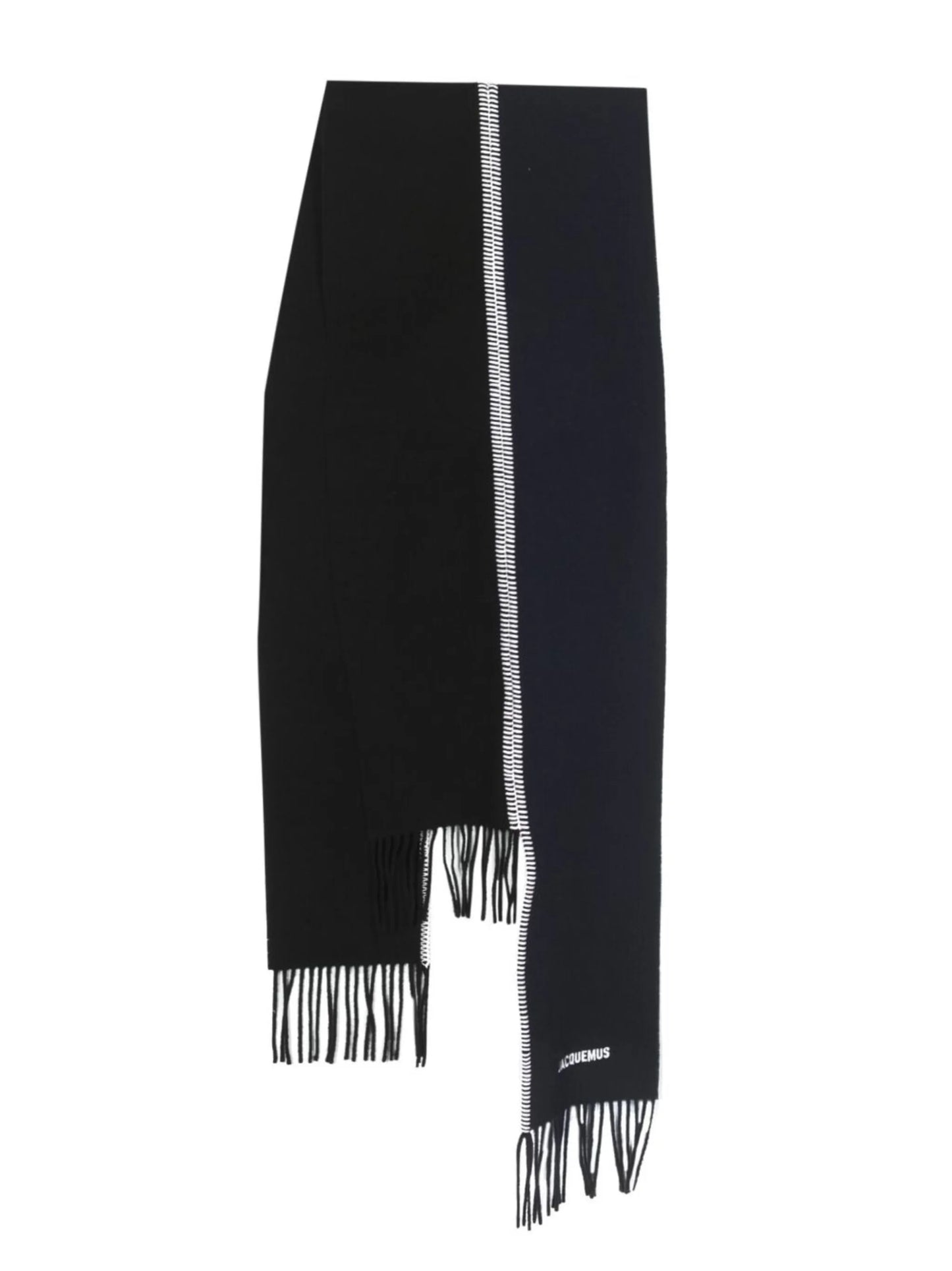 embroidered-logo whipstitch scarf