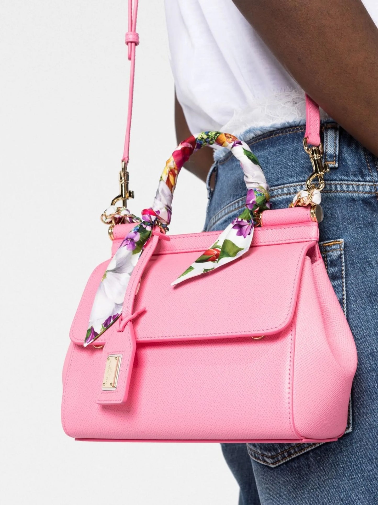 Sicily scarf-detail top-handle bag