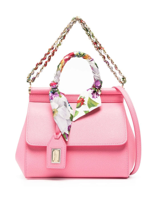 Sicily scarf-detail top-handle bag