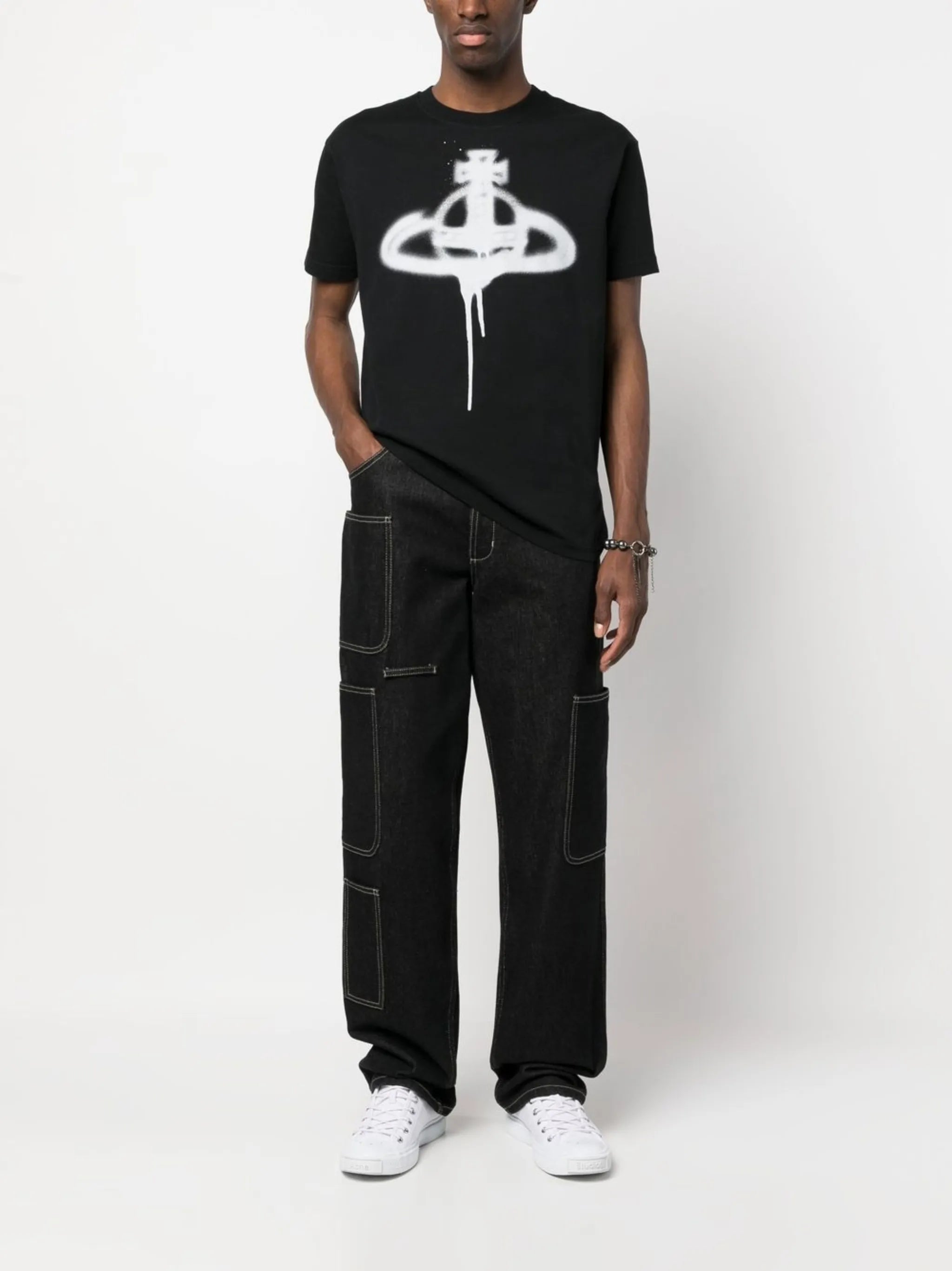 Orb spray-print T-shirt