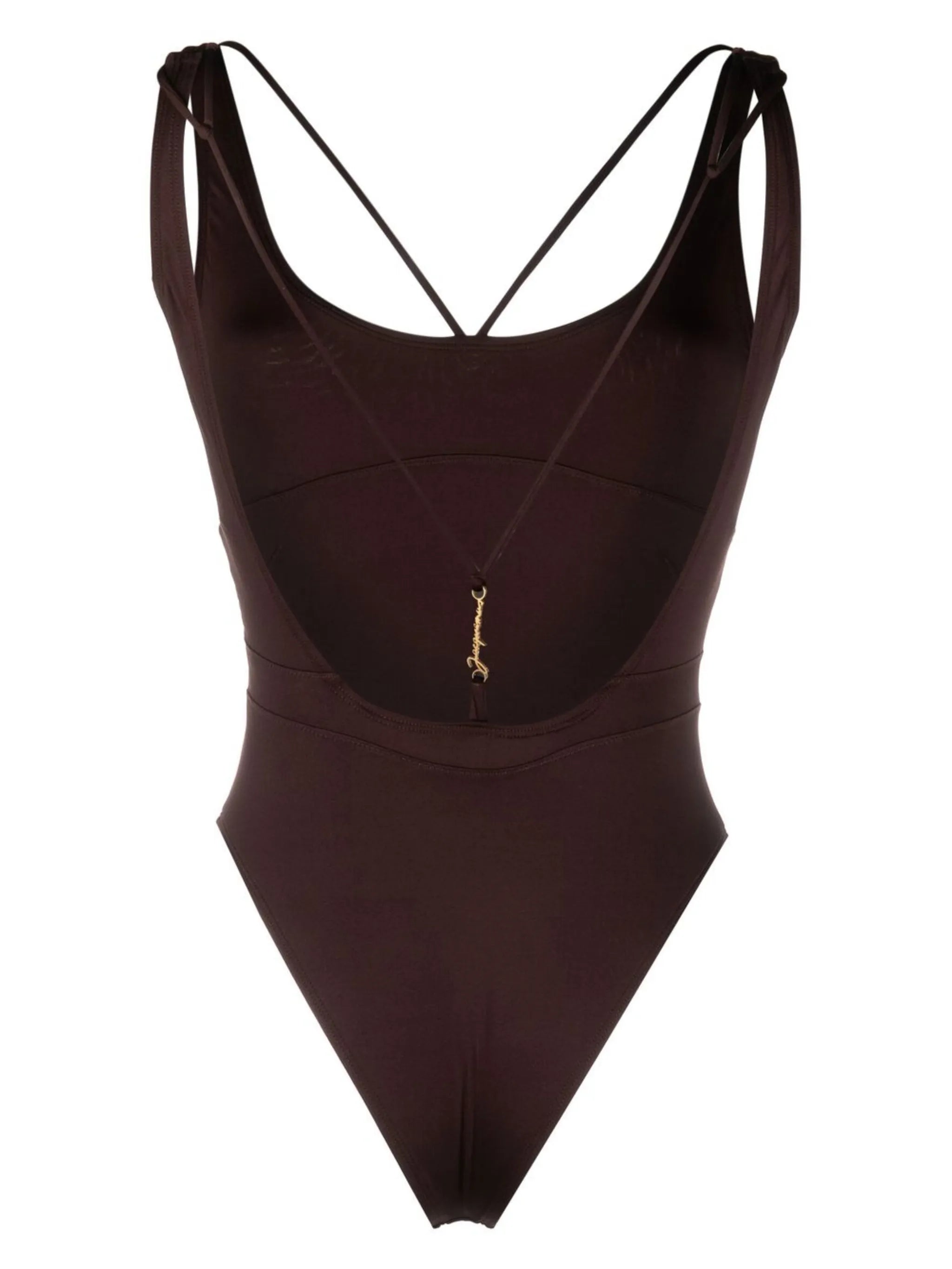 logo-plaque one-piece swimsuit